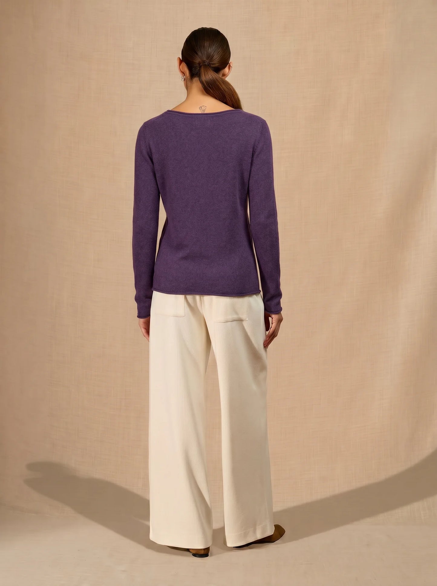 MEGAN pullover u-boot-ausschnitt violett meliert