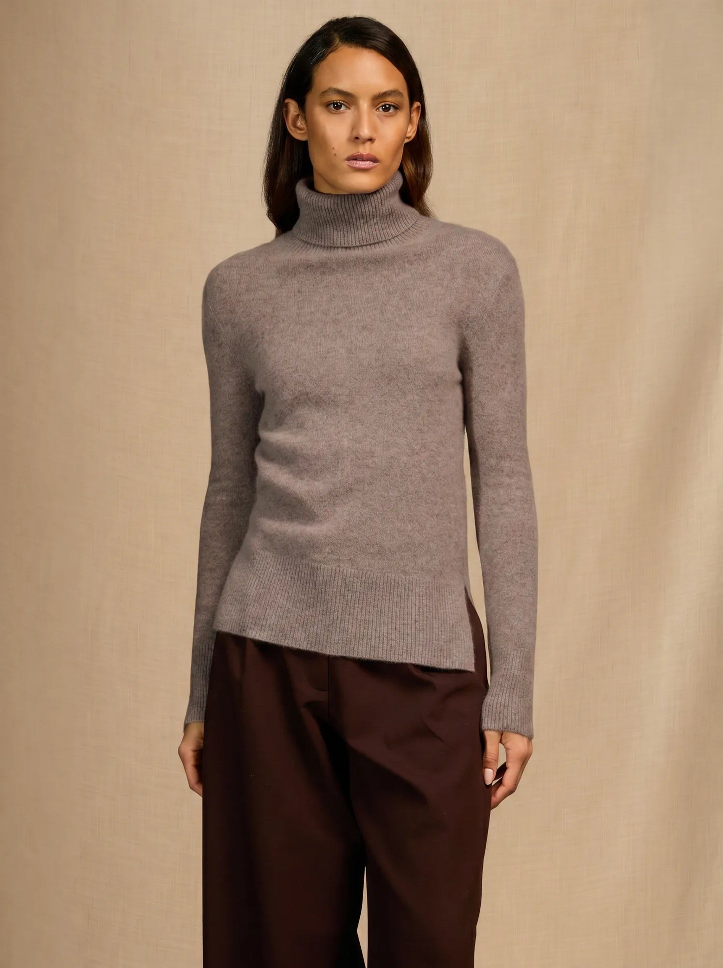 CAM sweater turtleneck heather caribou