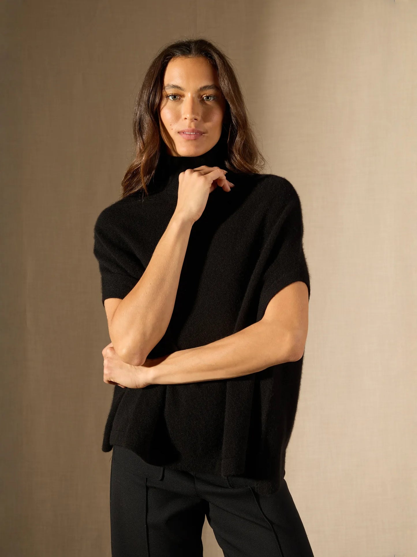 MELINA cape rollkragen schwarz