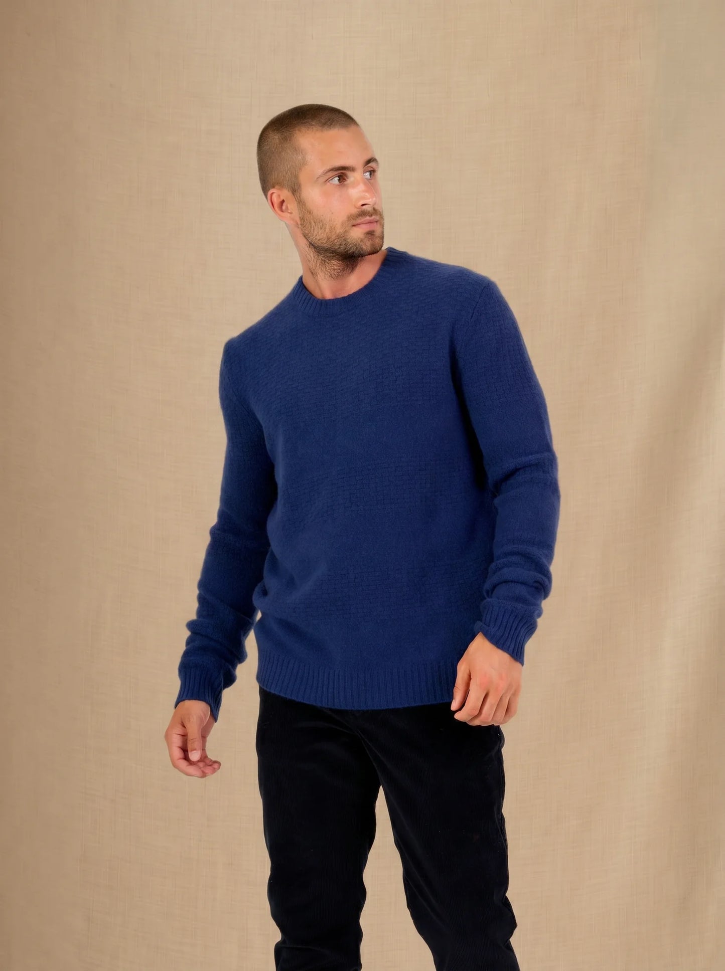 AIDAN sweater crew neck 4 ply midnight