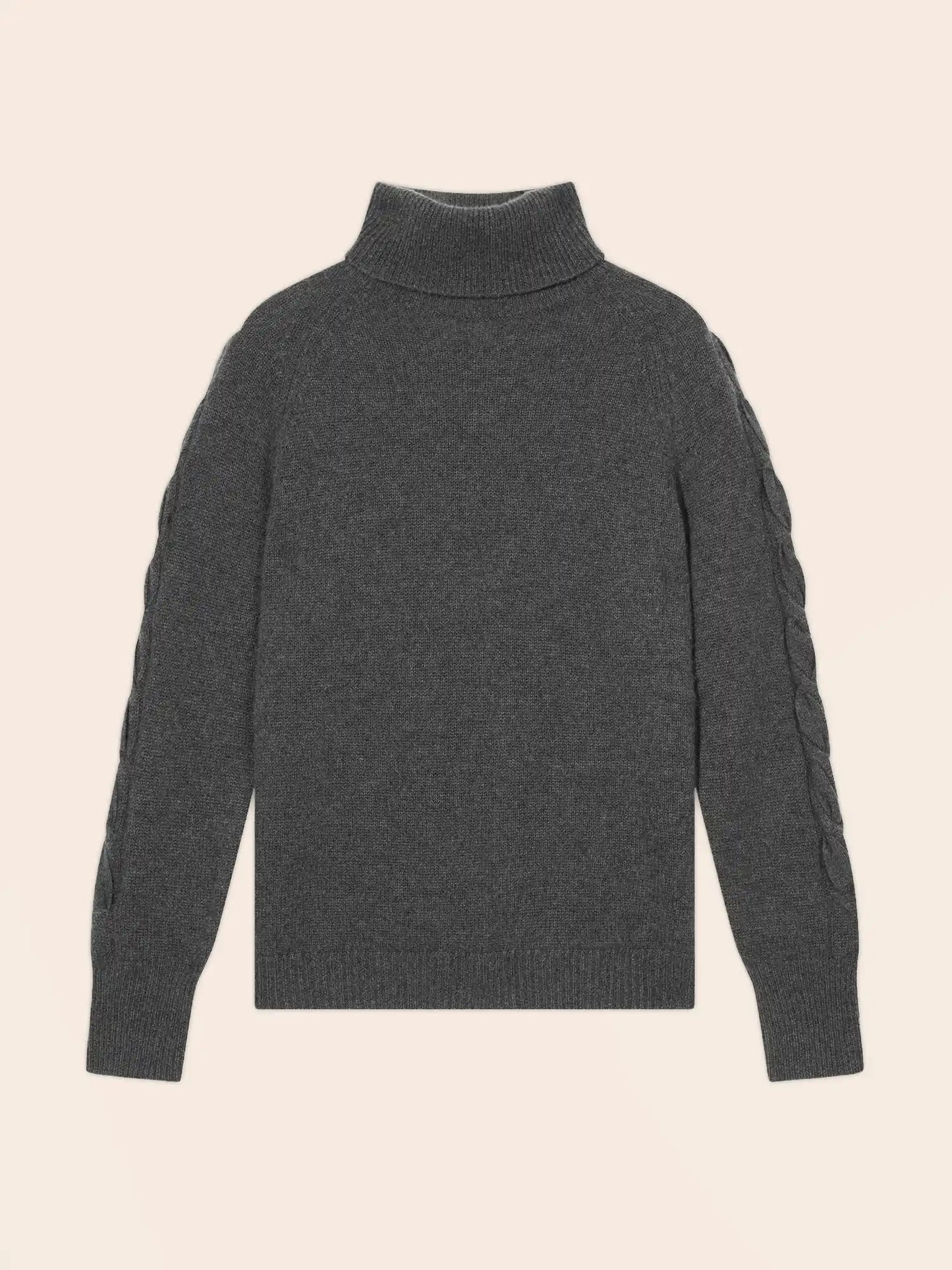 ALBANY sweater turtleneck 4 ply heather charcoal