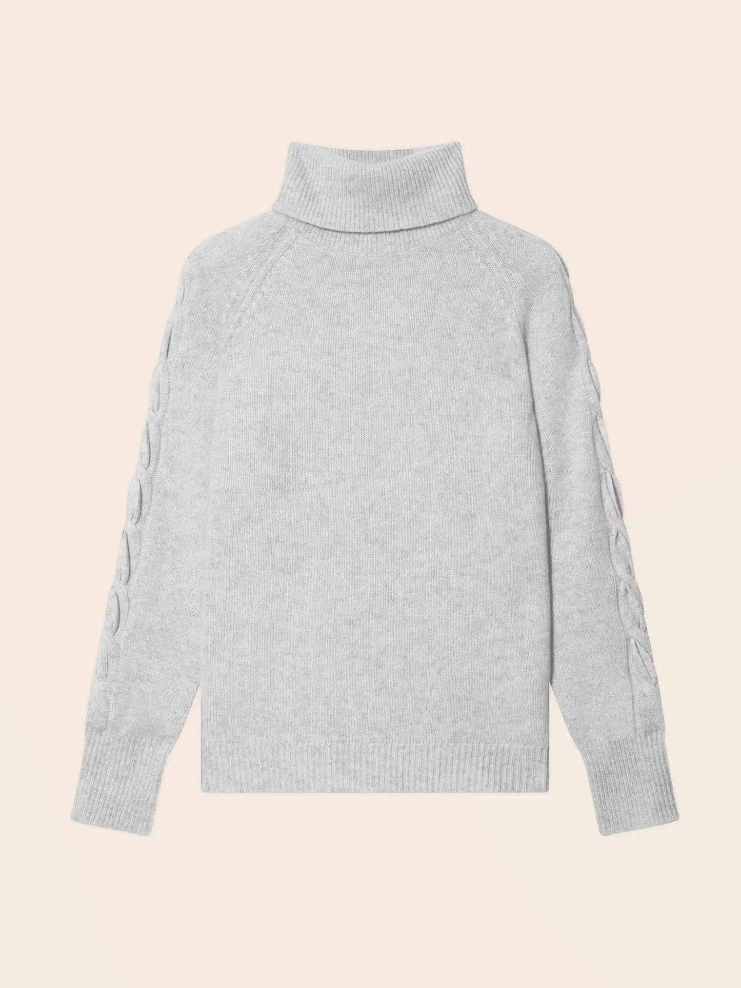 ALBANY sweater turtleneck 4 ply heather pearl grey
