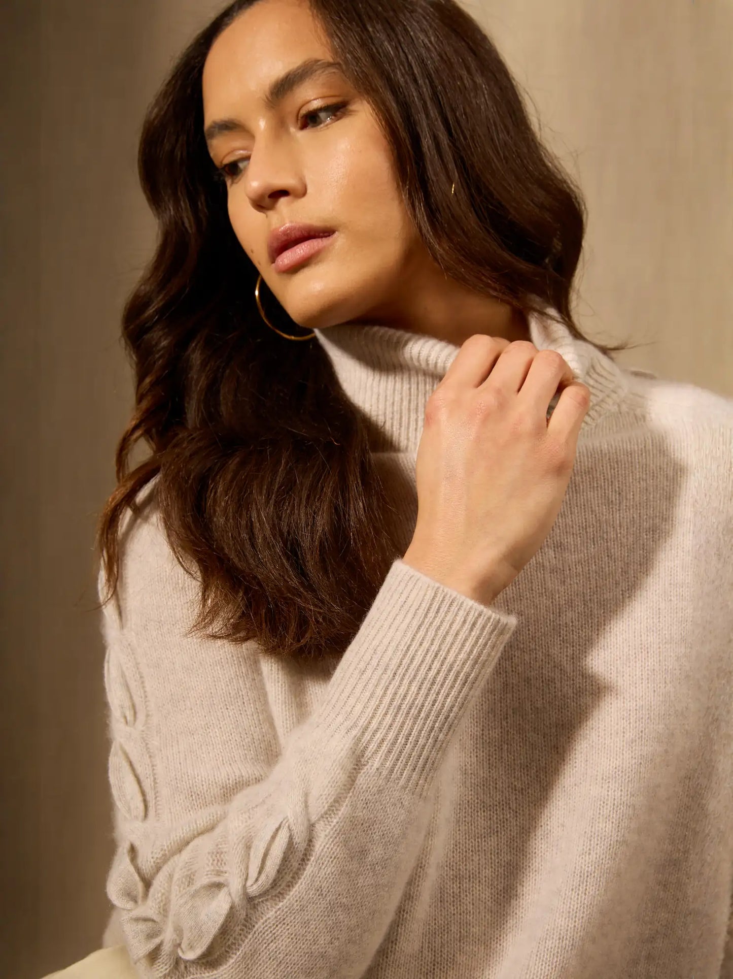 ALBANY sweater turtleneck 4 ply heather pearl grey
