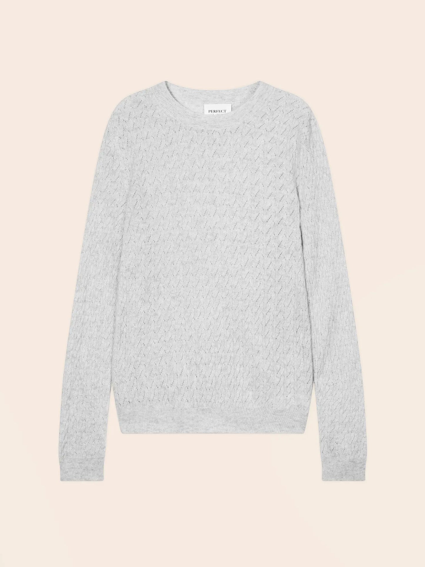 OPAME pullover rundhalsausschnitt perlgrau meliert