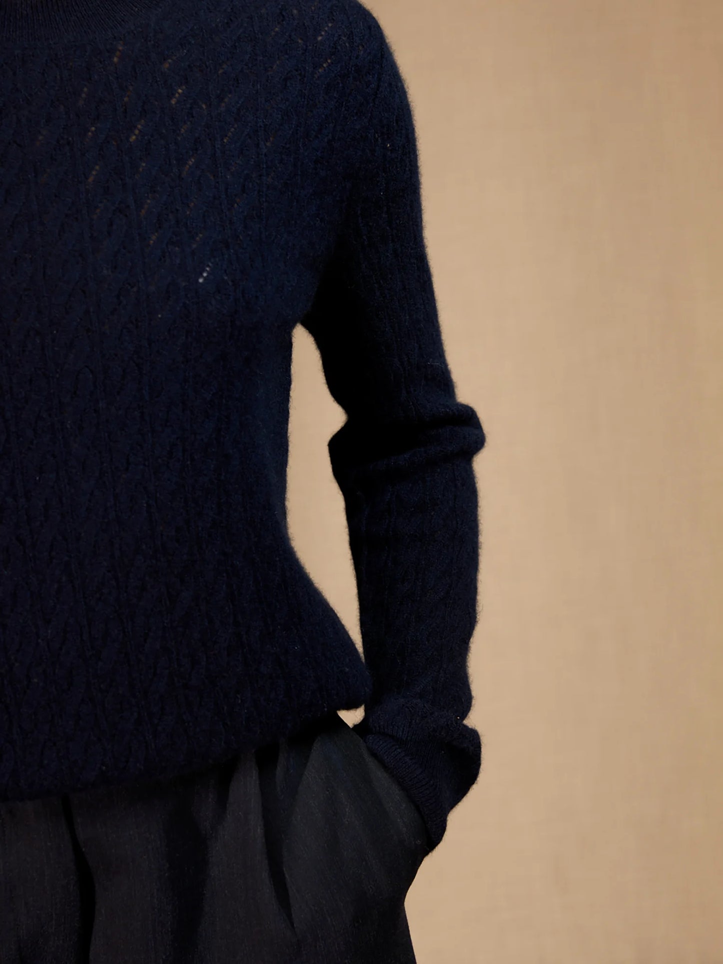 OPAME pullover rundhalsausschnitt marineblau