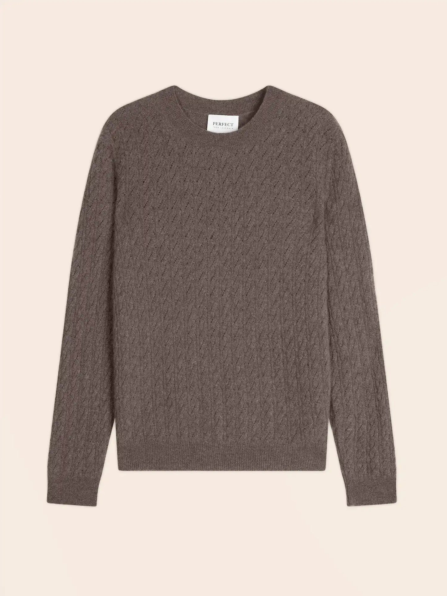 OPAME pullover rundhalsausschnitt taupe meliert