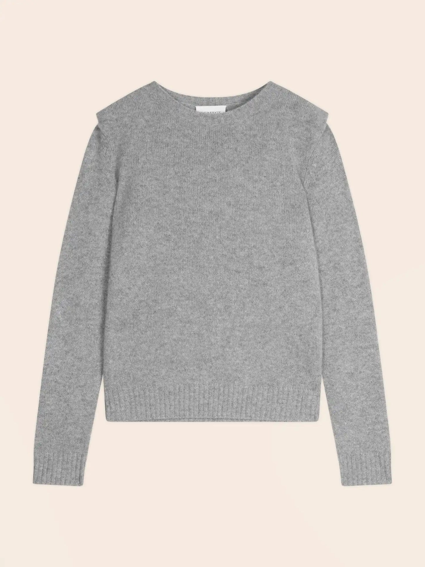 DEVEZAS sweater crew neck plis épaules 4 ply heather cloud