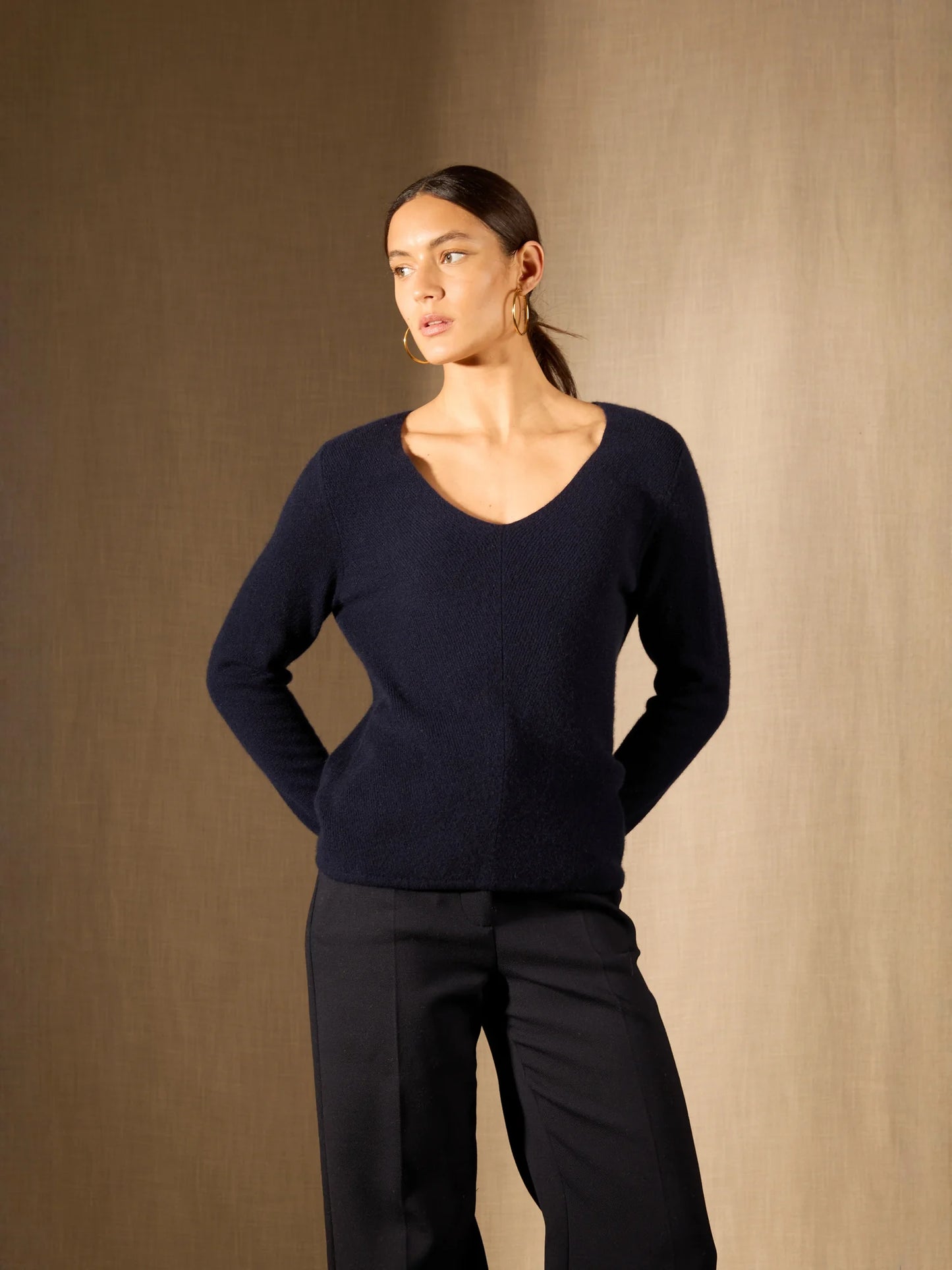 GOLSPIE sweater v-neck navy
