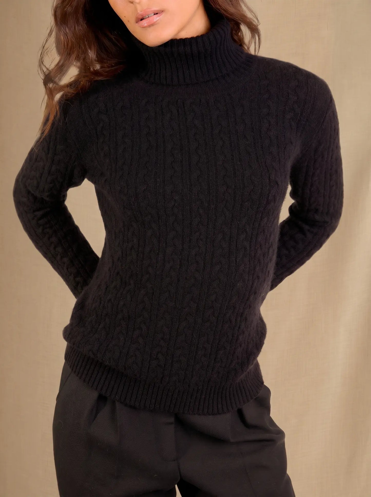 AMELIA sweater turtleneck 4 ply black