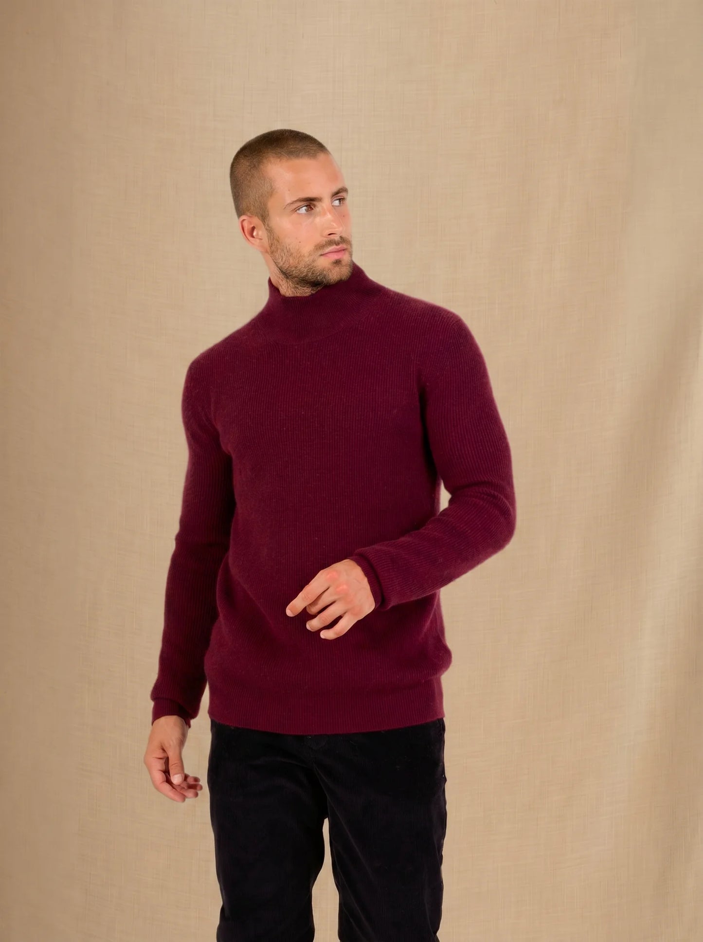 CAPRI sweater mock neck blackberry