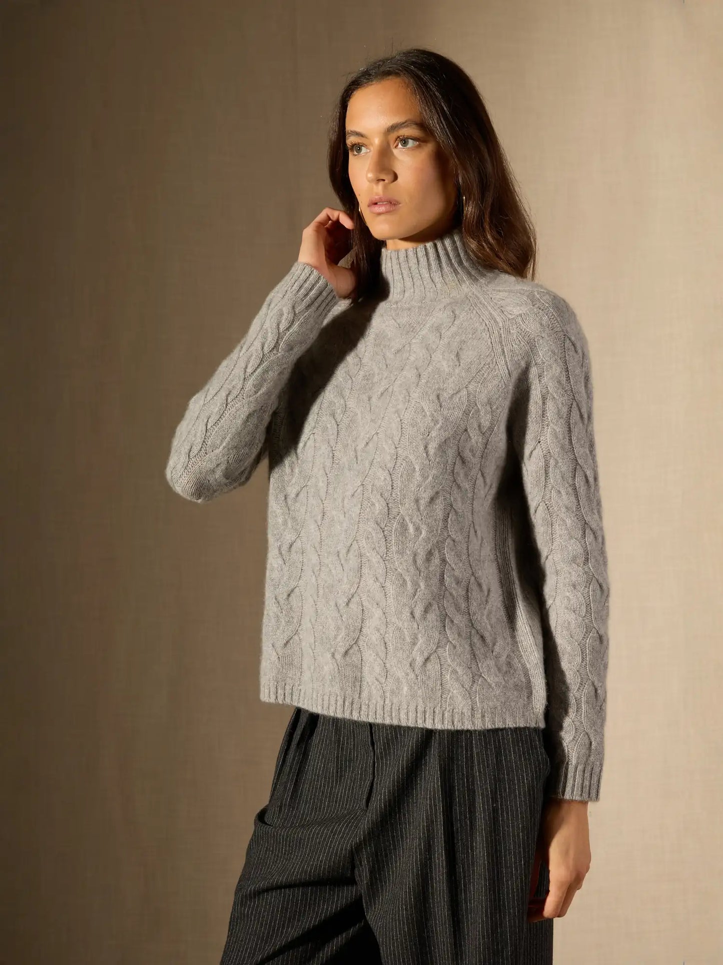 MAIREAD pullover stehkragen 6-fädig wolke meliert