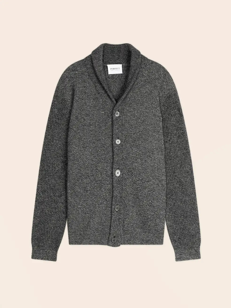 GILMOUR jacket buttoned shawl collar 4 ply black and white