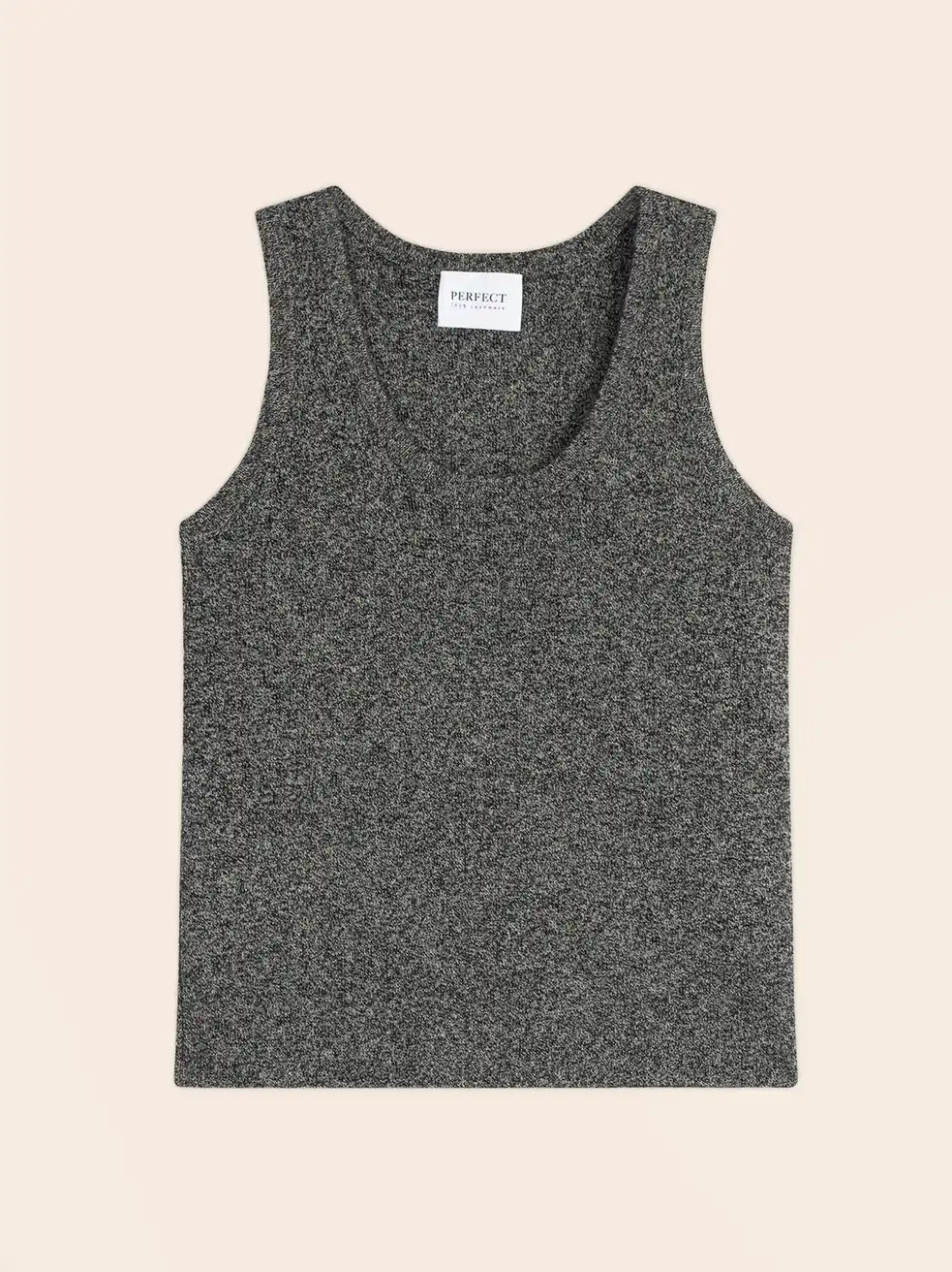 VANESIA débardeur col u noir/blanc 100% cachemire