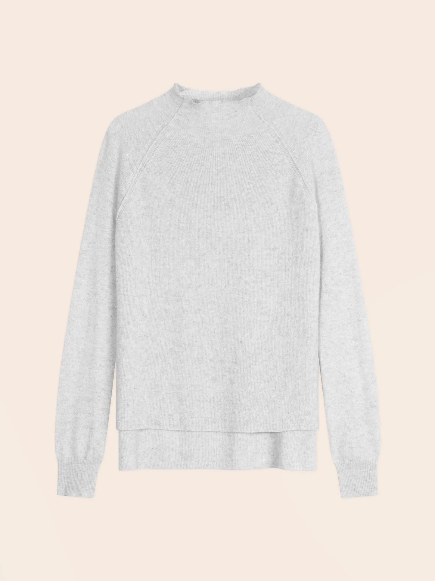 MOLLAYRA pullover stehkragen perlgrau meliert