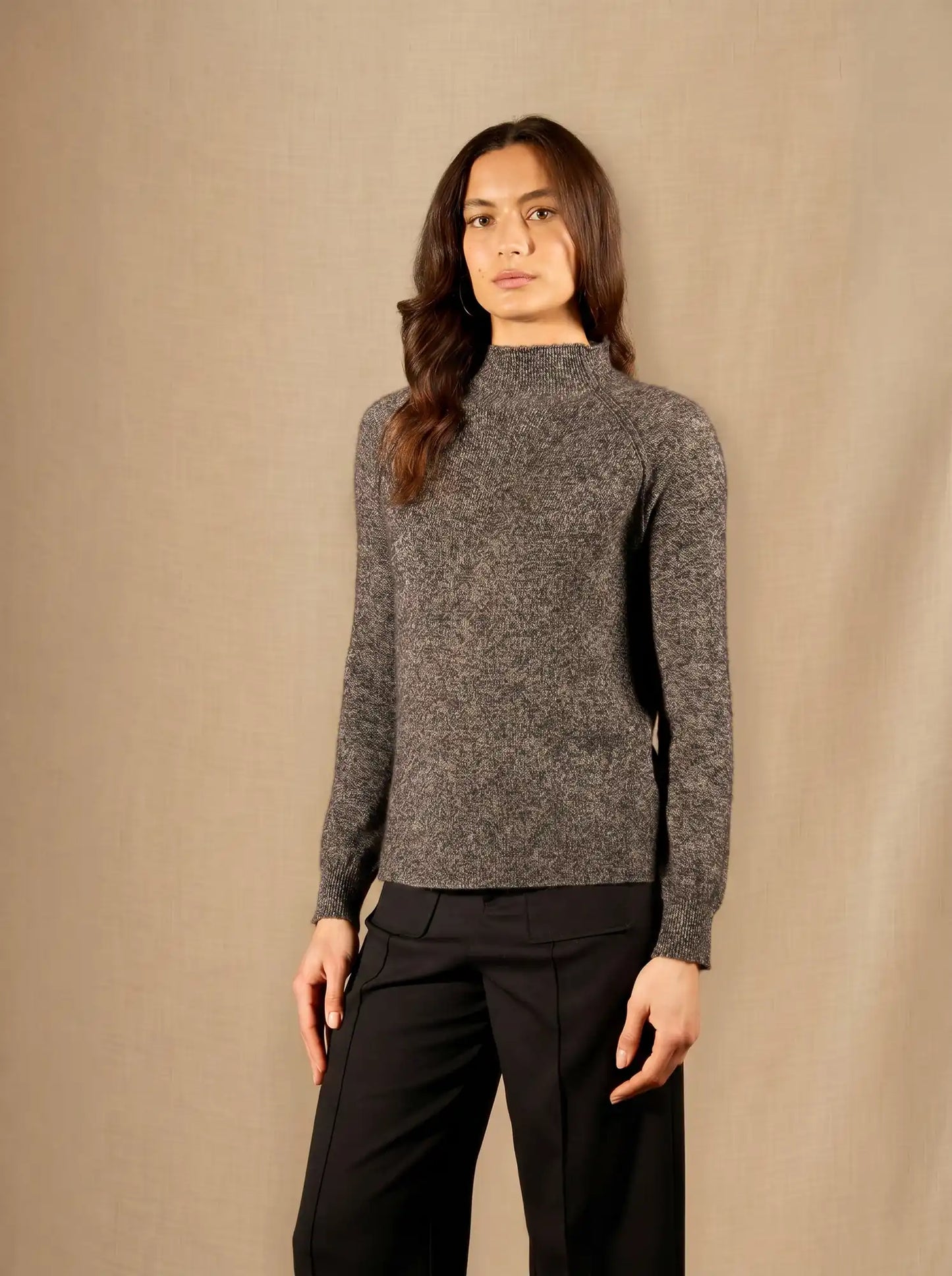 MOLLAYRA pullover stehkragen schwarz und weiß