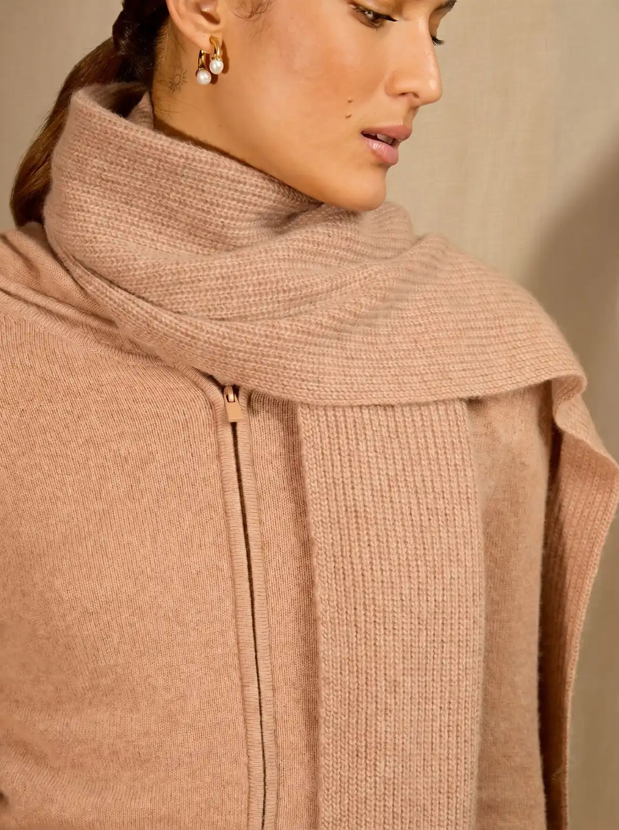 LOUANE scarf 4 ply heather camel