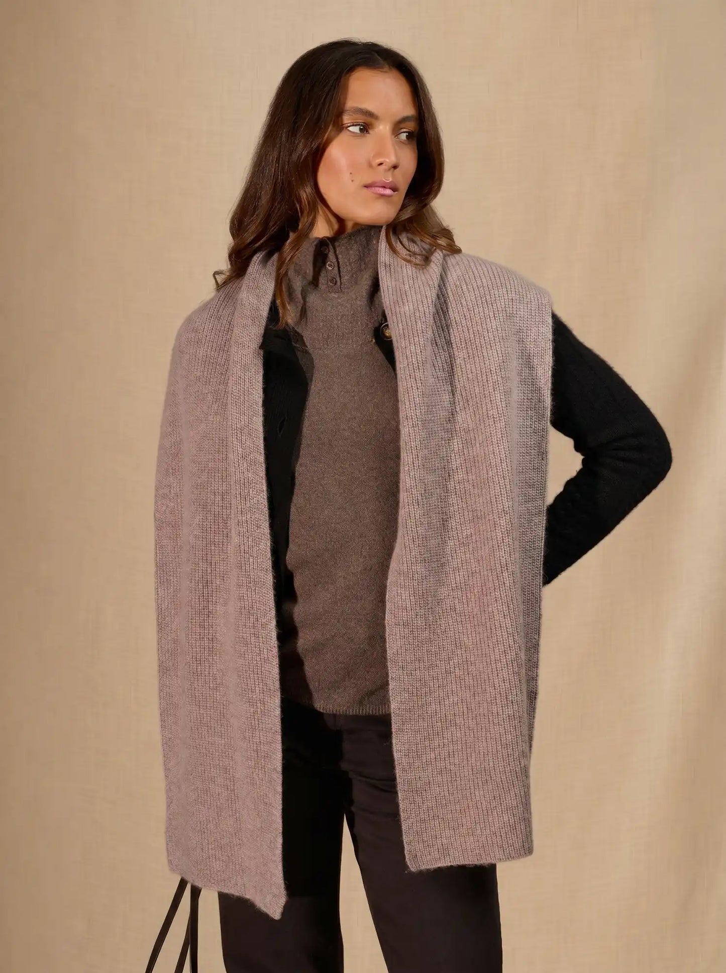 LOUANE scarf 4 ply heather caribou