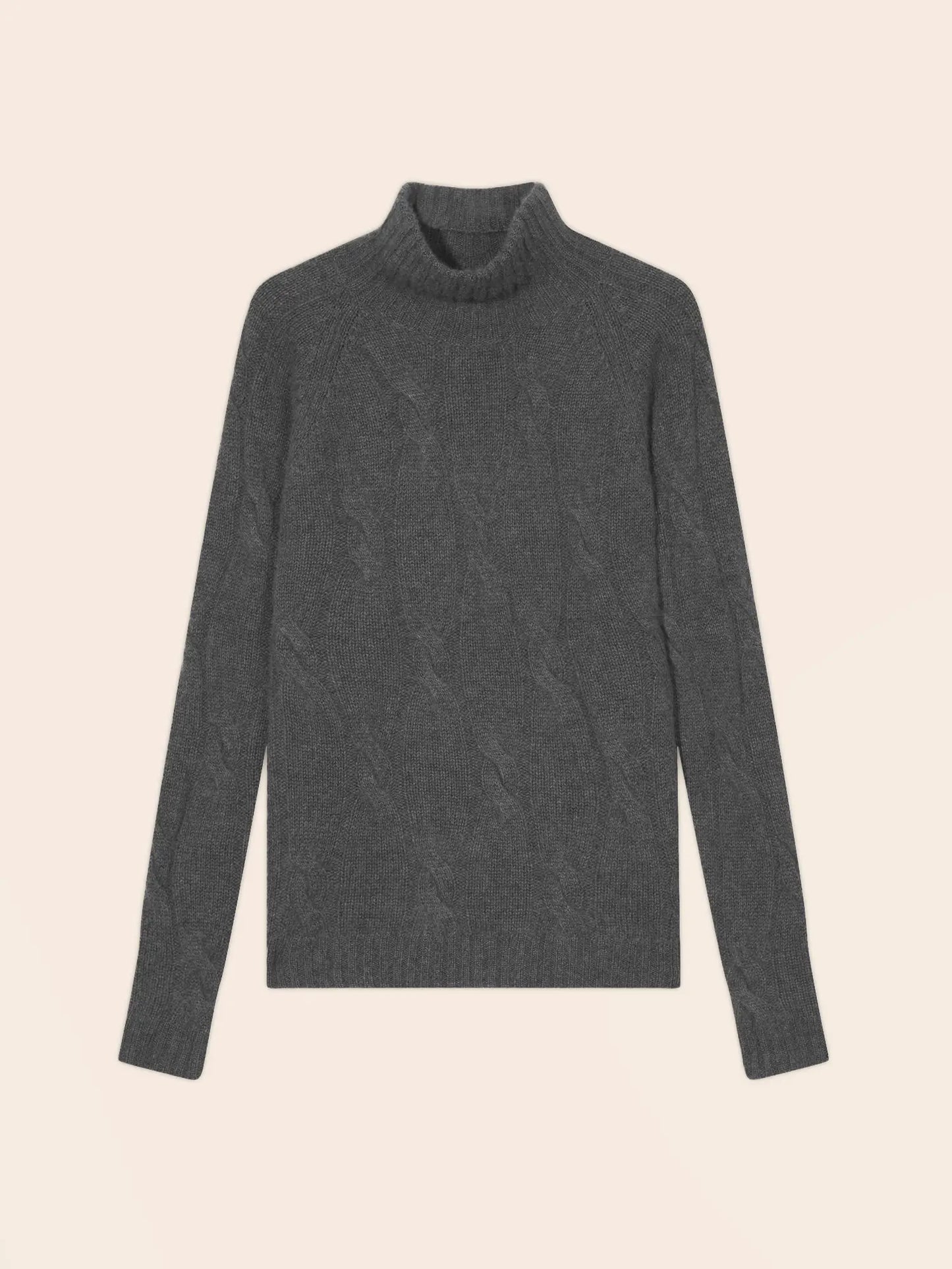 ASPEN sweater mock neck 6 ply heather charcoal