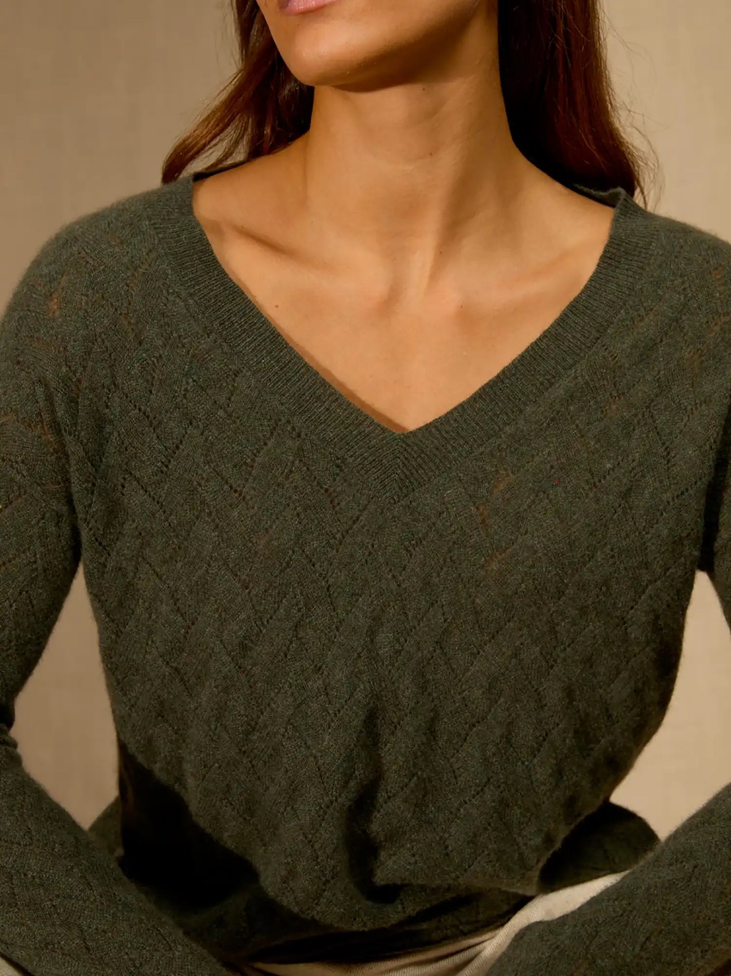 MADISON pullover v-ausschnitt khaki meliert
