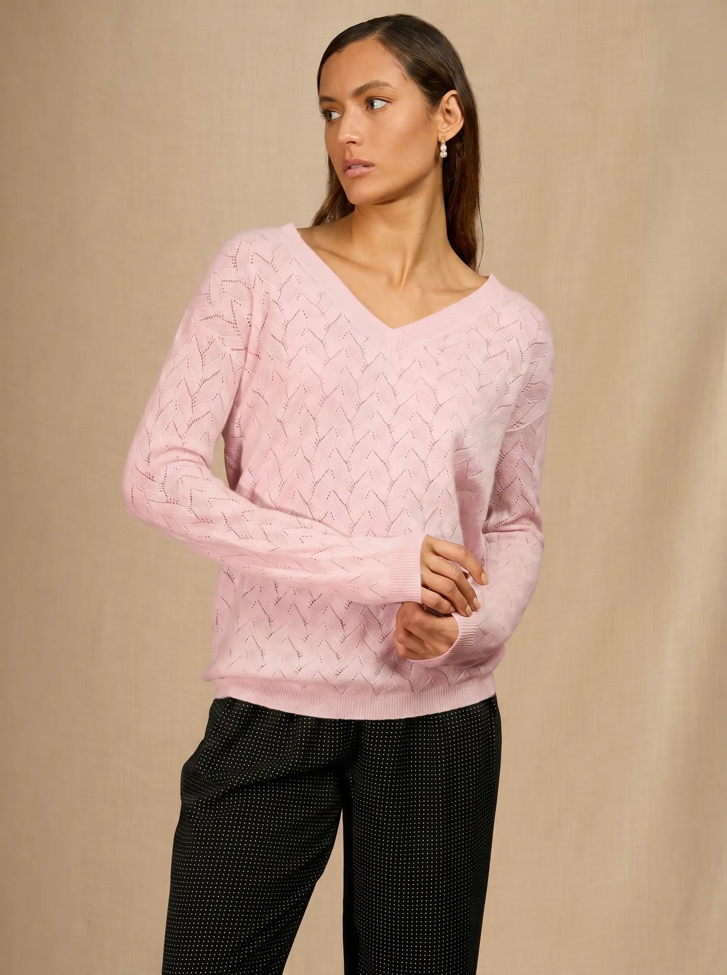 MADISON pullover v-ausschnitt poudre