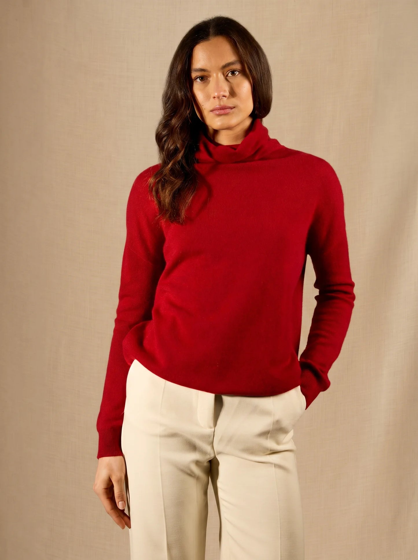 NETHAN pullover stehkragen rubis
