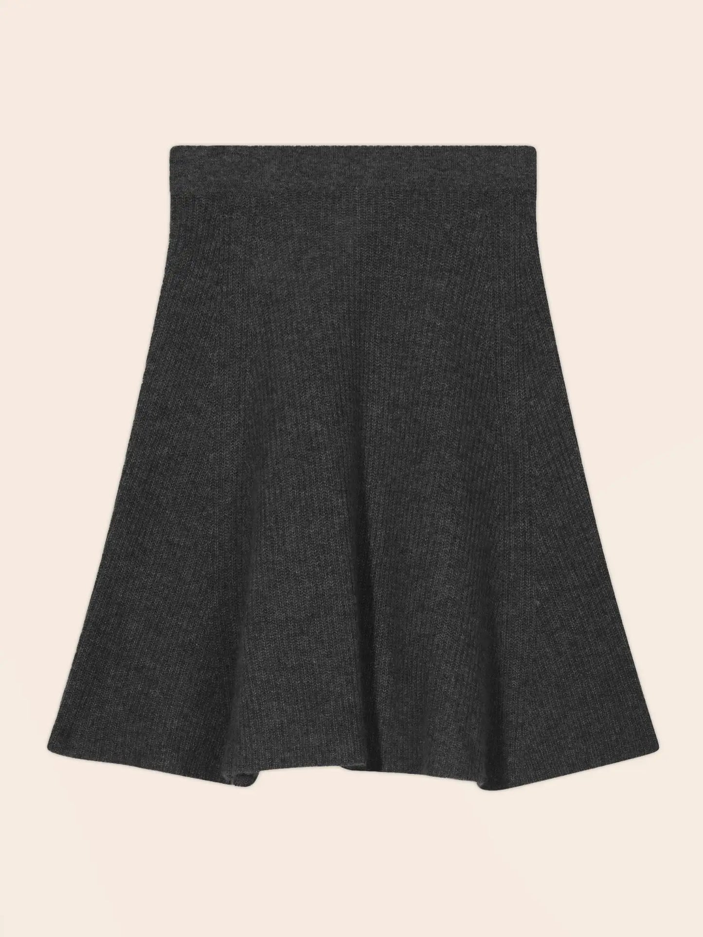 SHAW jupe carbone chiné 100% cachemire