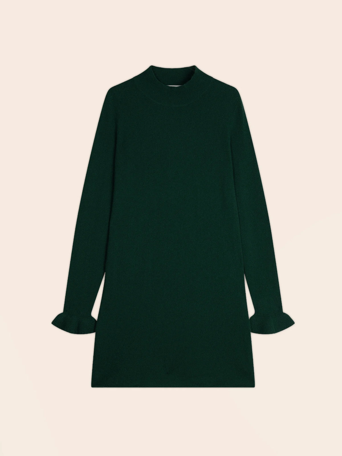 LYAMIA dress mock neck volants poignets cypress