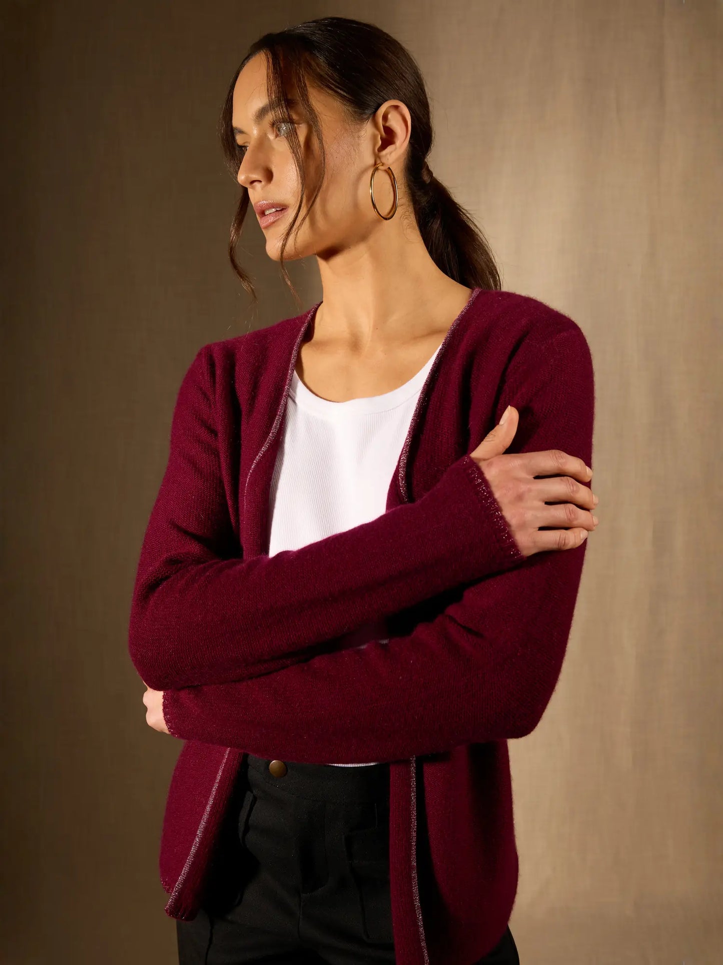 LUPA jacke offen 4-fädig bordeaux