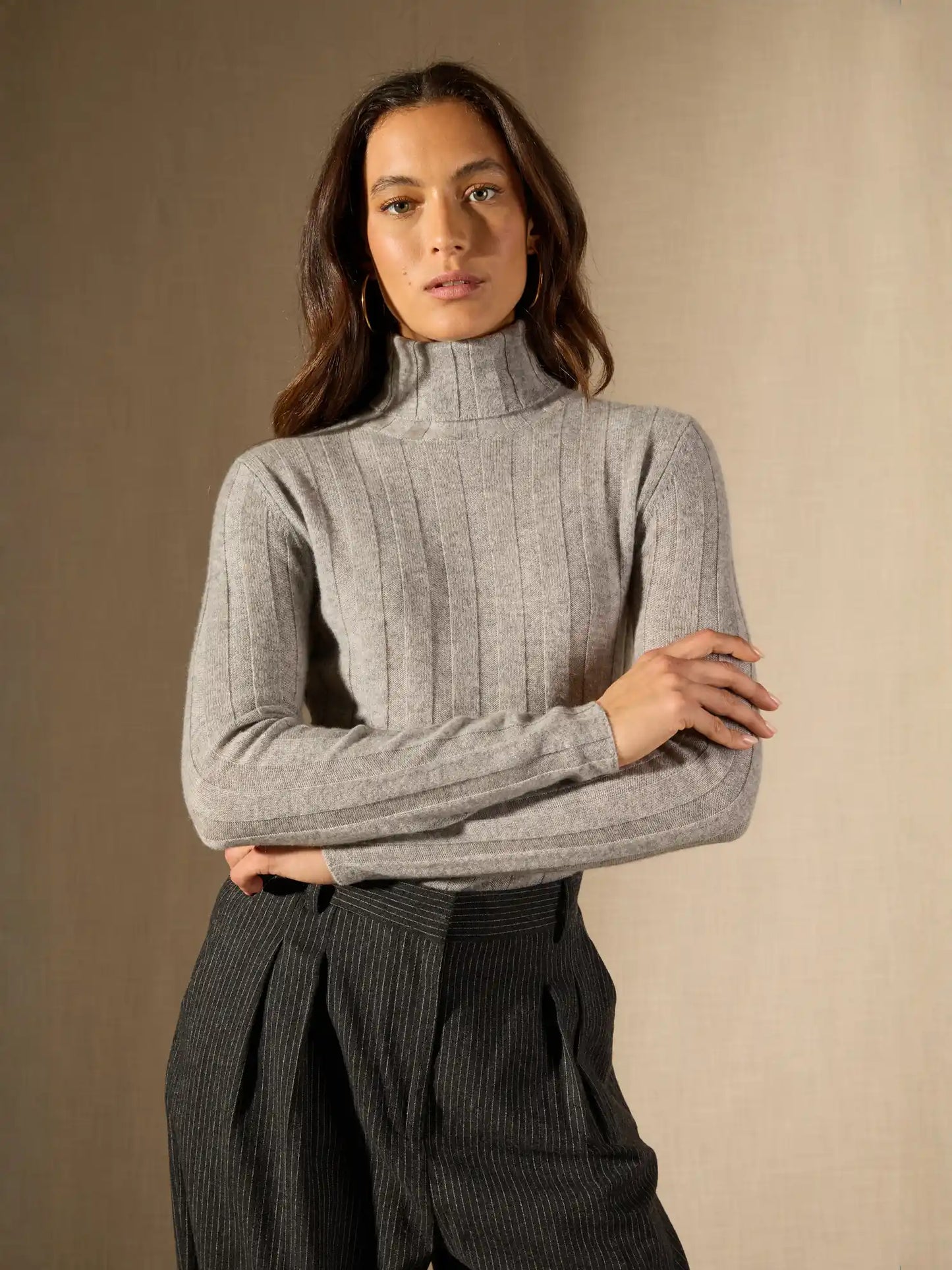 YSALINE sweater turtleneck heather cloud