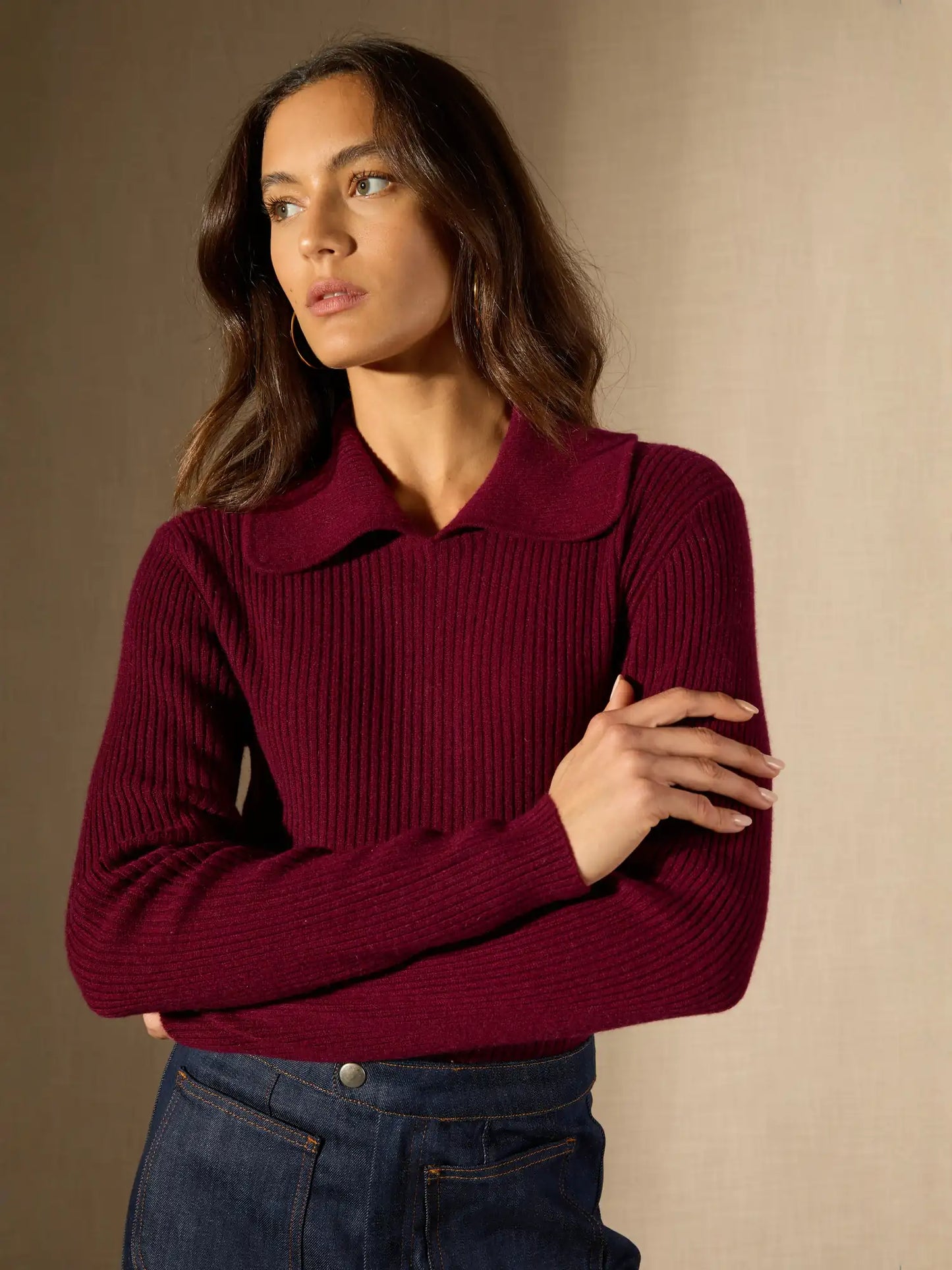 ARLENA sweater col claudine burgundy