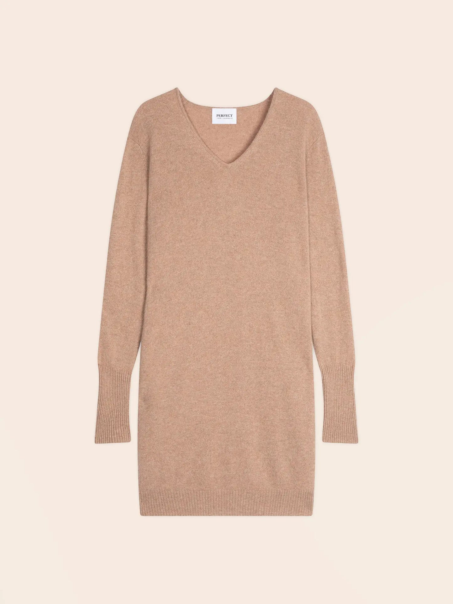LEVANA dress v-neck heather camel