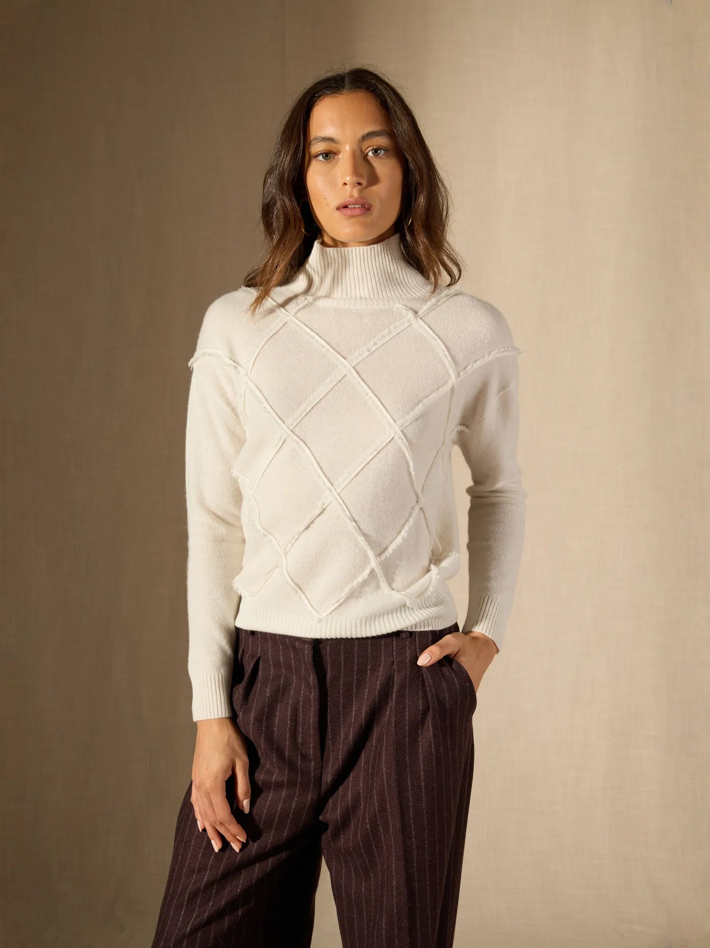 SELANIA pullover rollkragen elfenbein