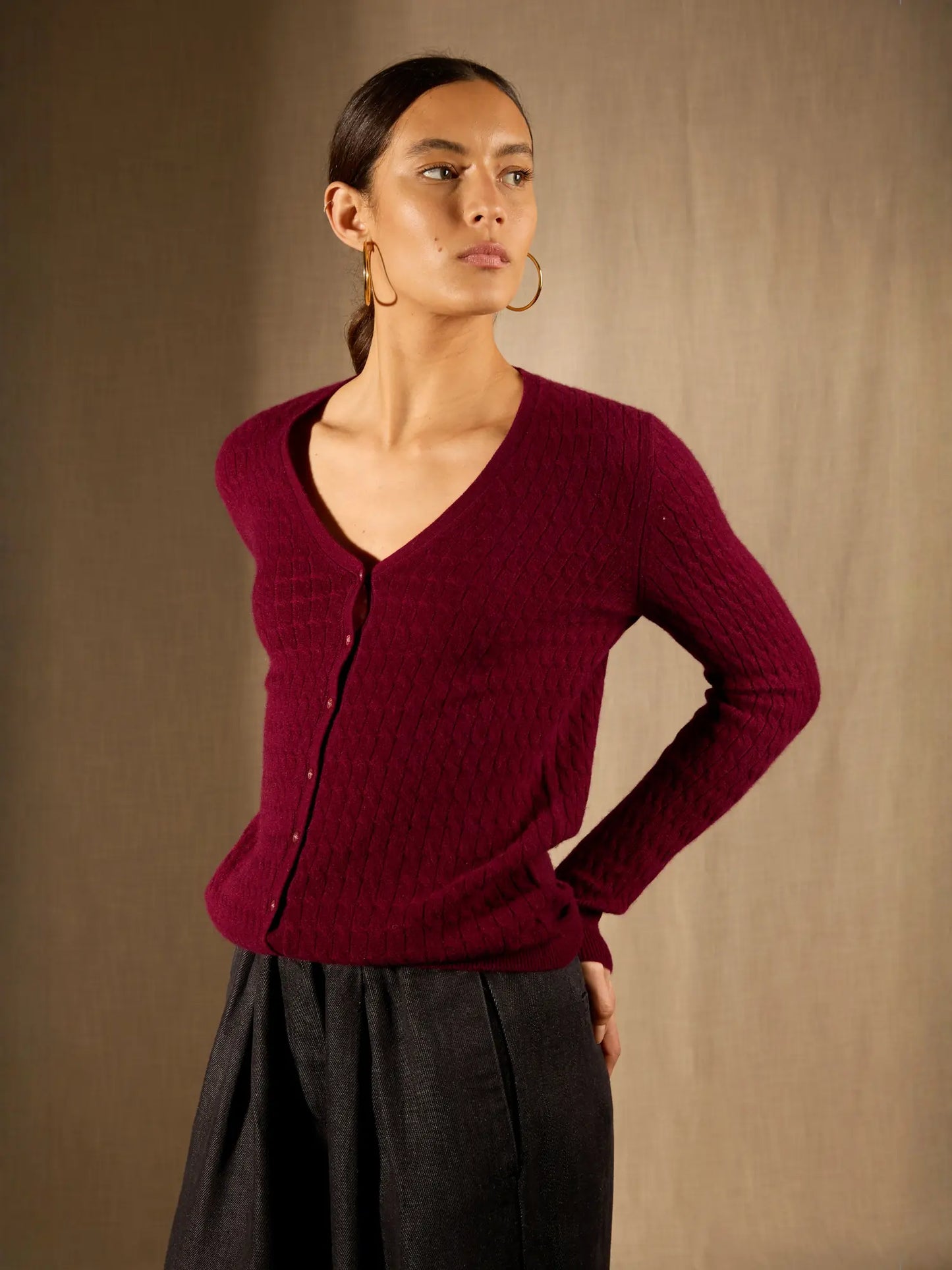 SERAPHINA cardigan v-neck burgundy
