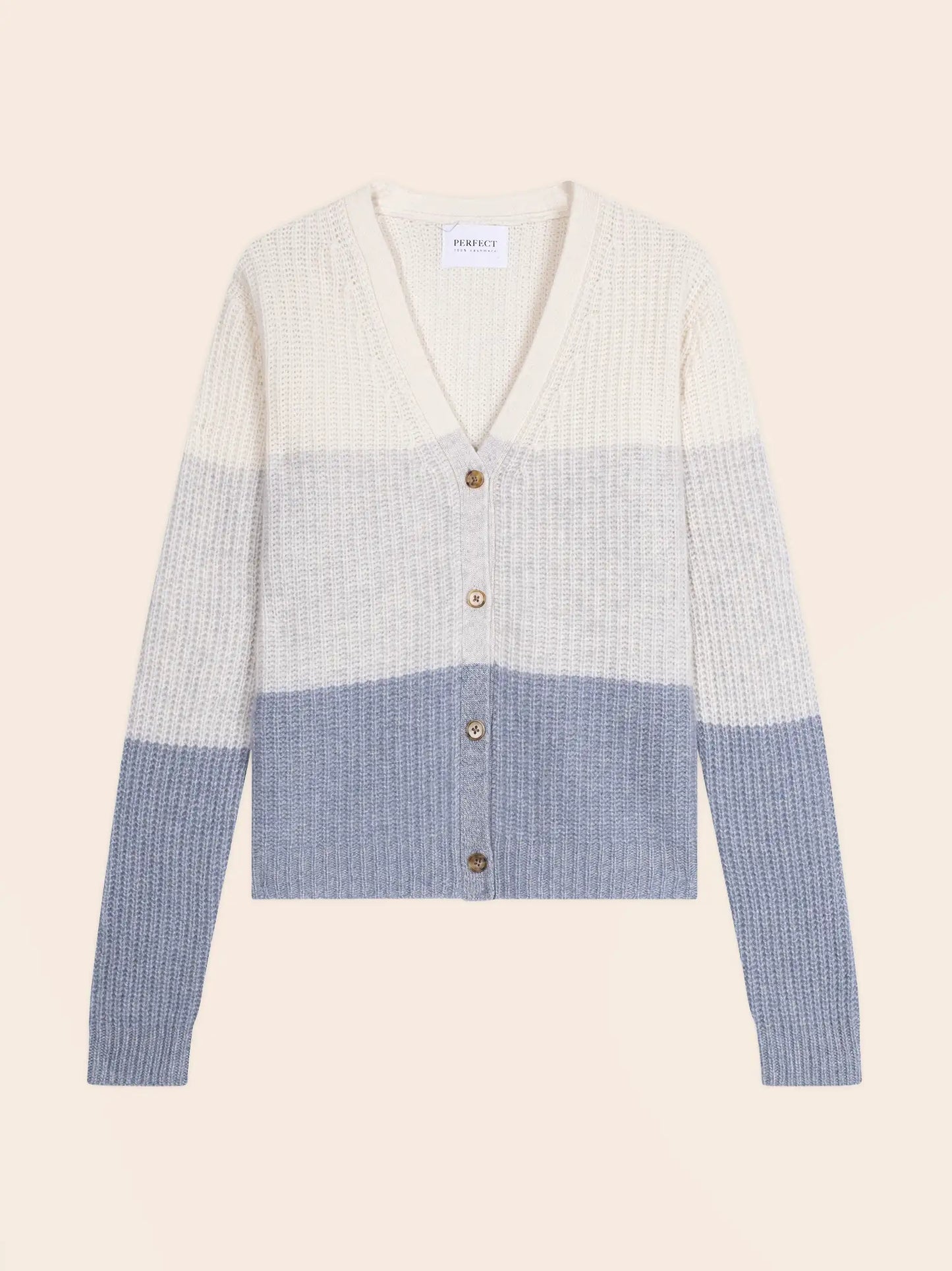 ARABELLA cardigan v-neck 6 ply tricolor