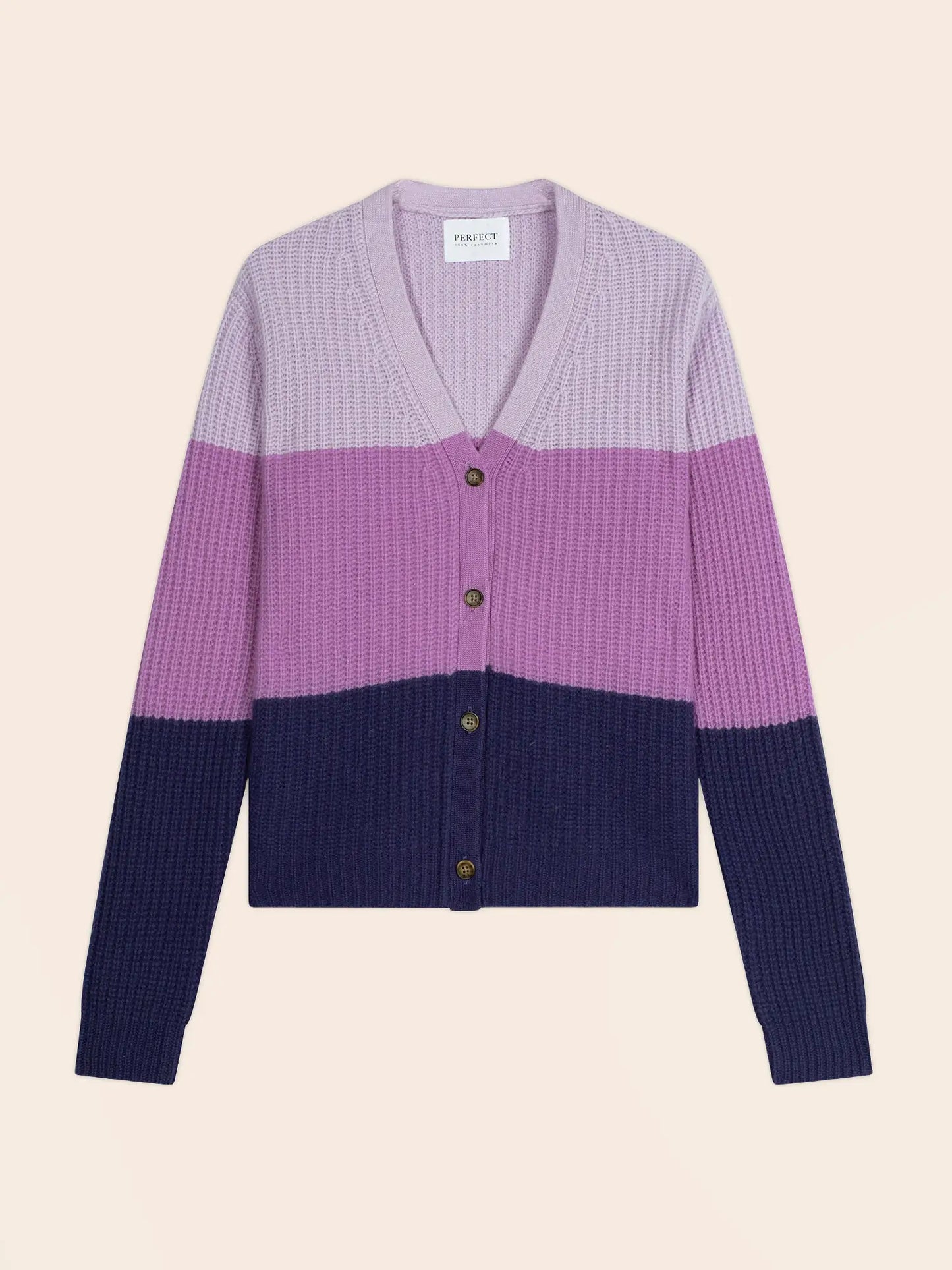 ARABELLA cardigan v-neck 6 ply tricolor