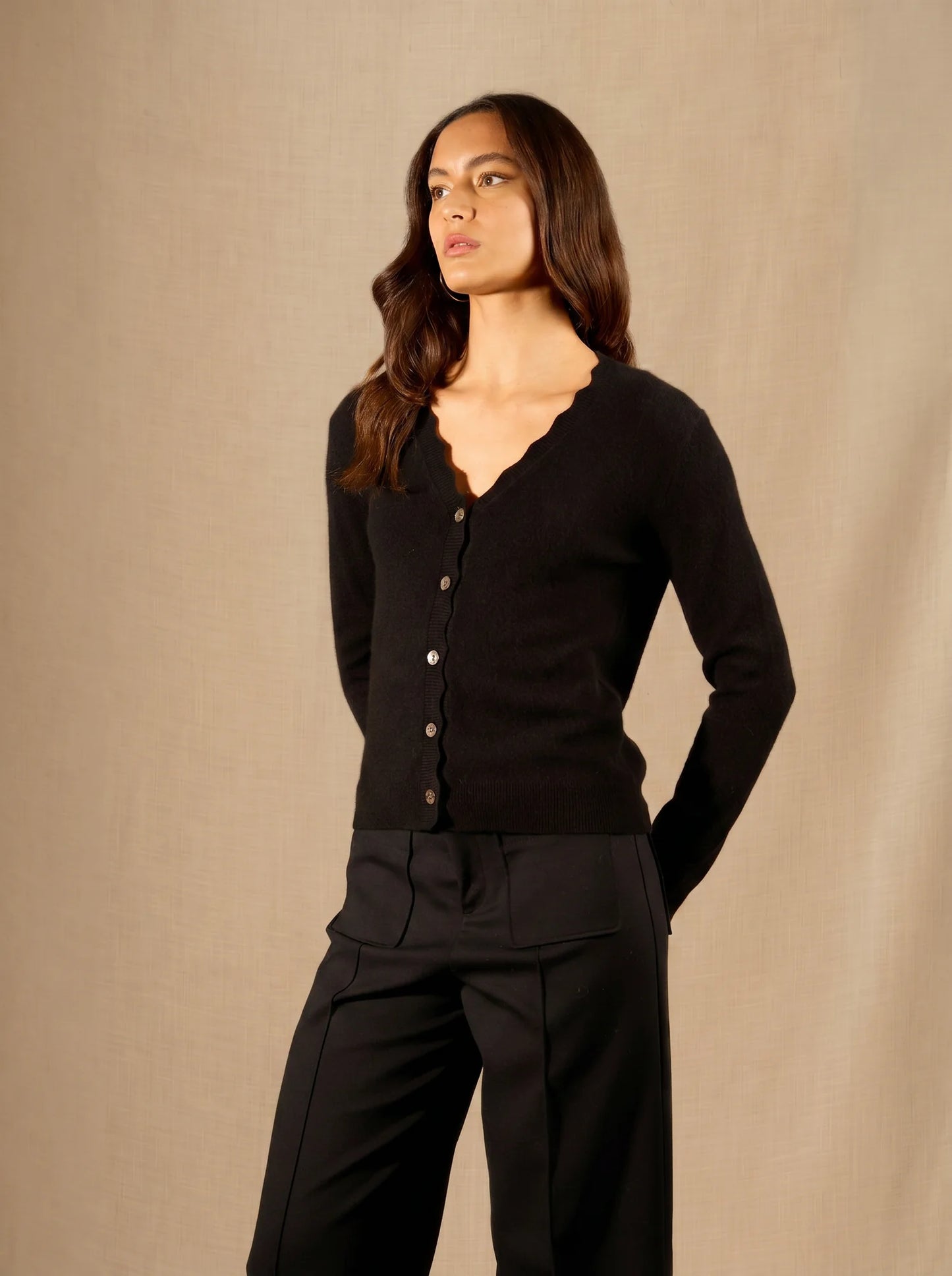 LEORA cardigan v-neck black