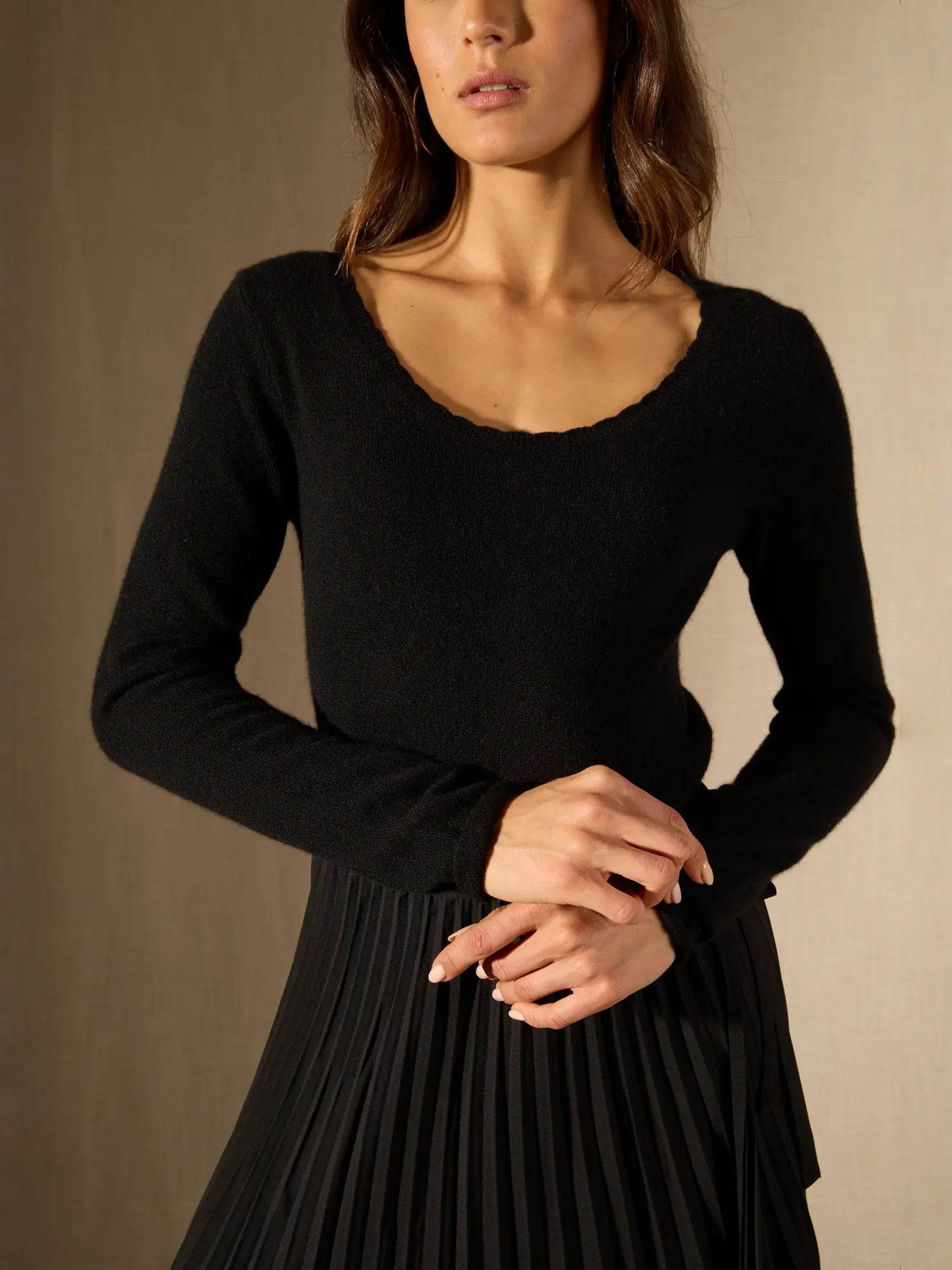 CYLENA sweater boat neck black