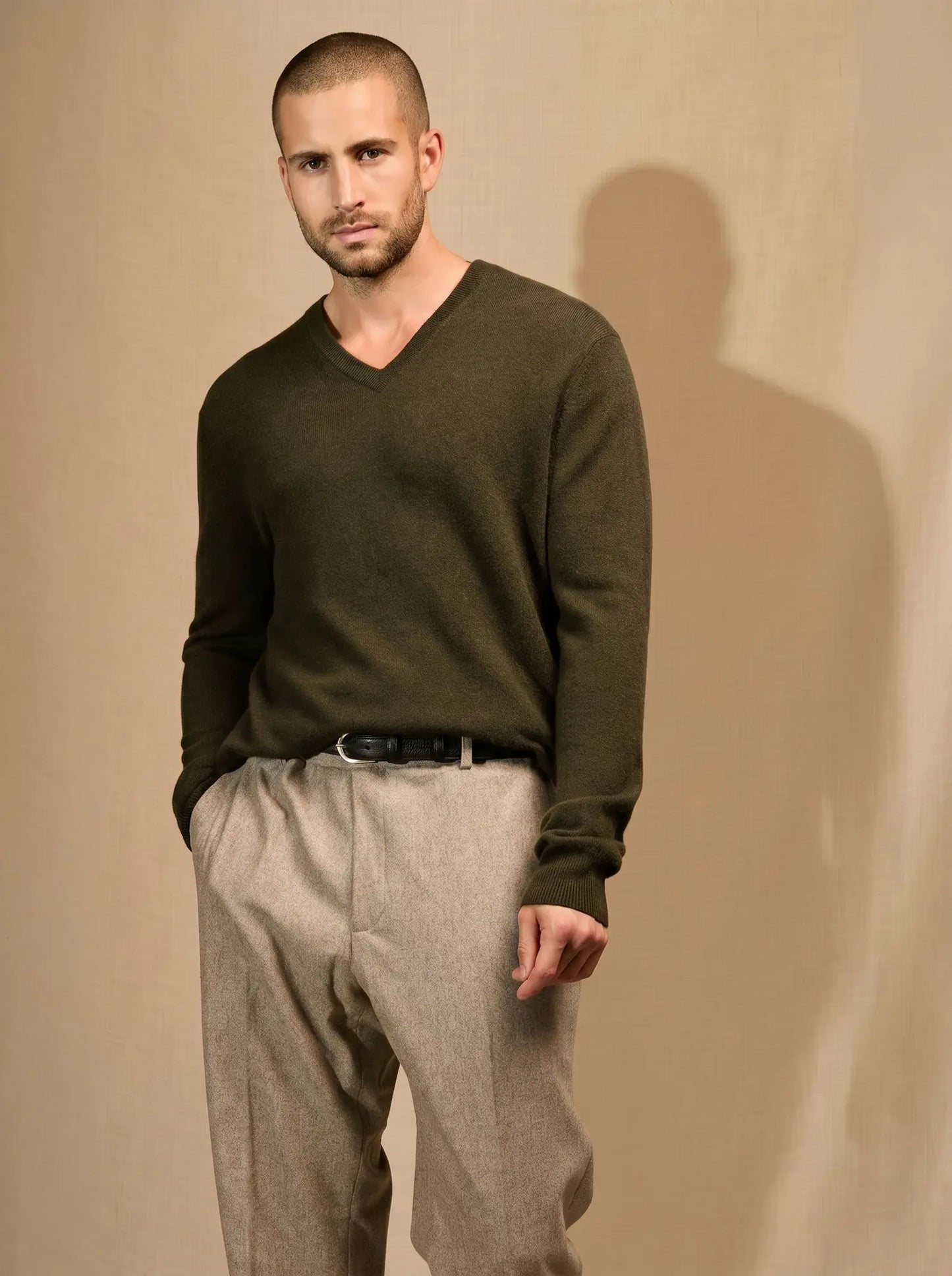 ALEXANDER sweater v-neck chestnut brown