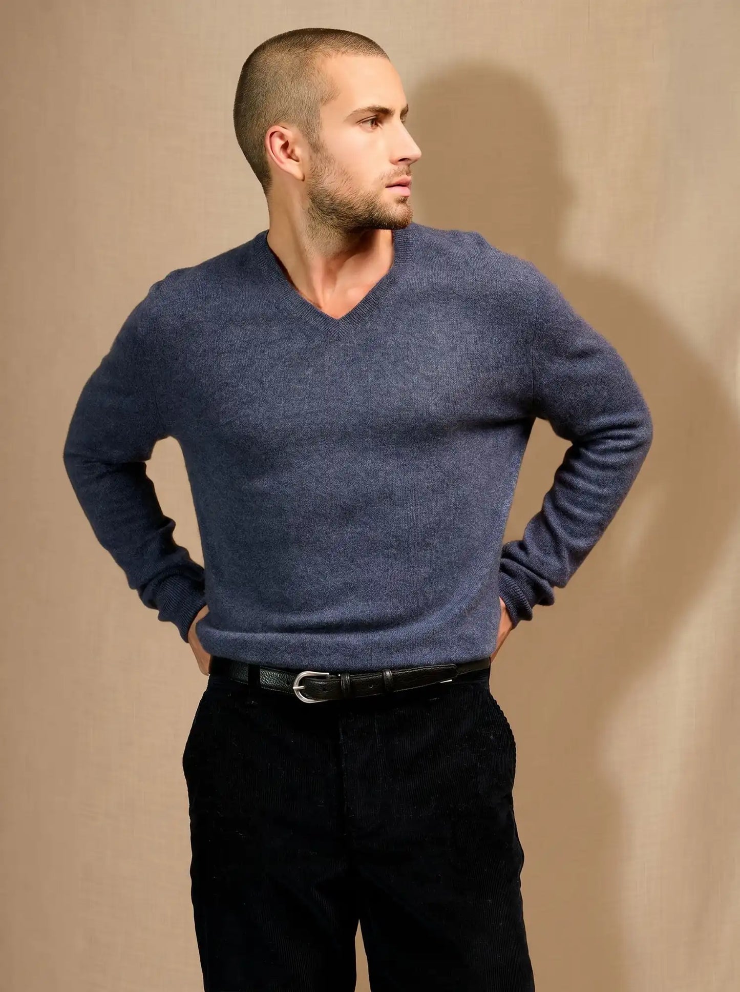 ALEXANDER sweater v-neck heather purple grey