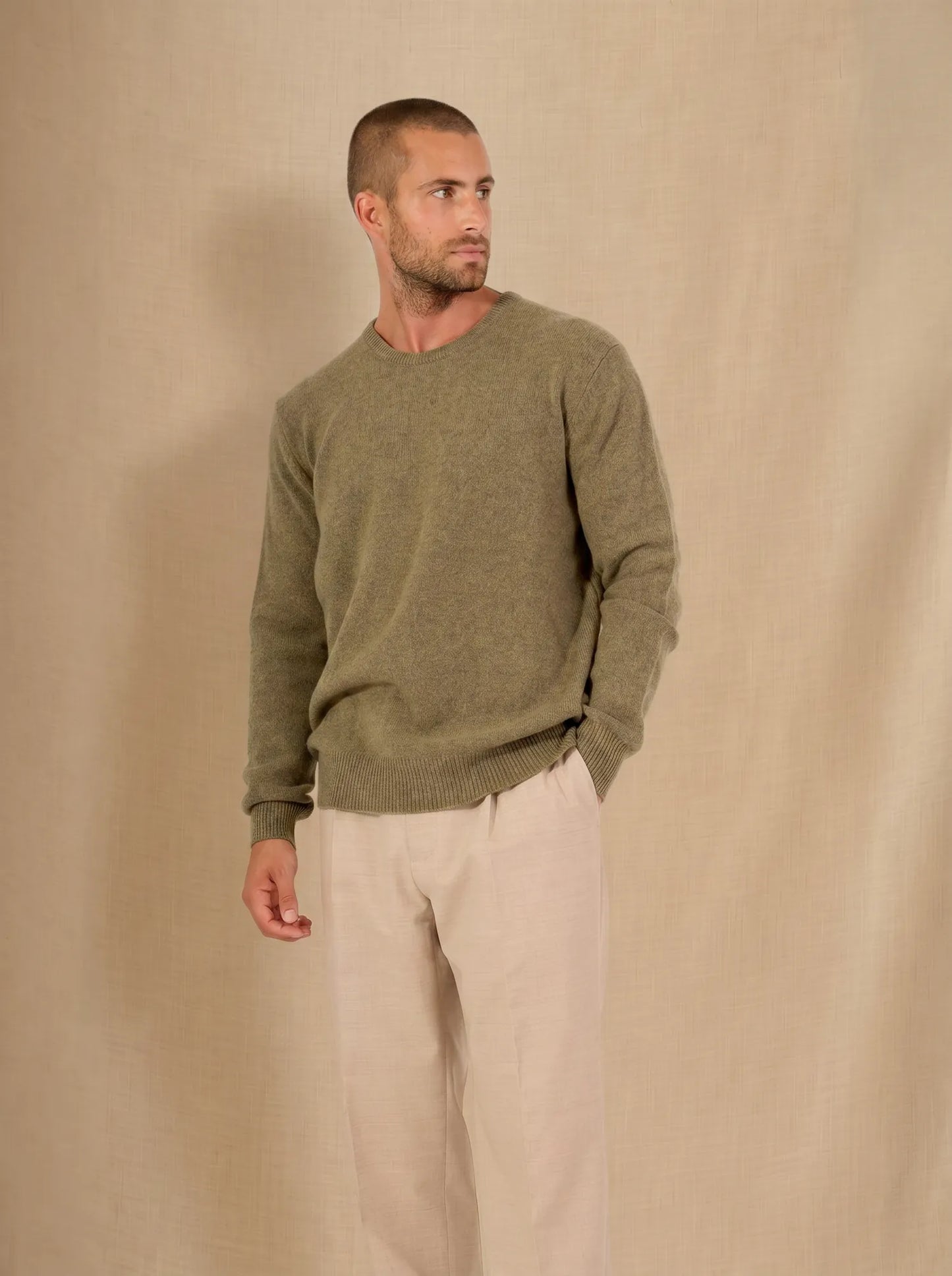 EDEN pullover rundhalsausschnitt 4-fädig bronze meliert