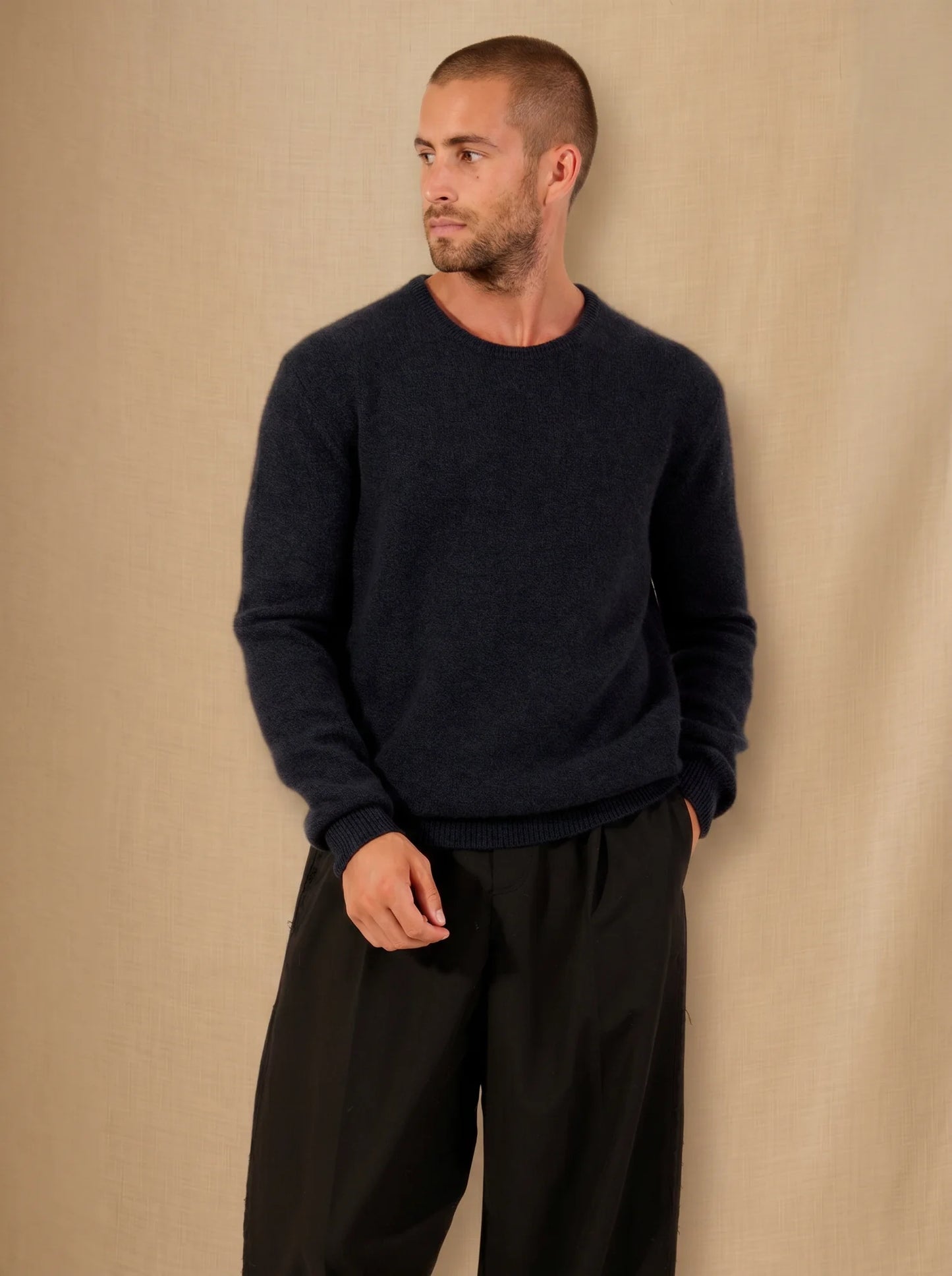 EDEN pullover rundhalsausschnitt 4-fädig caviar