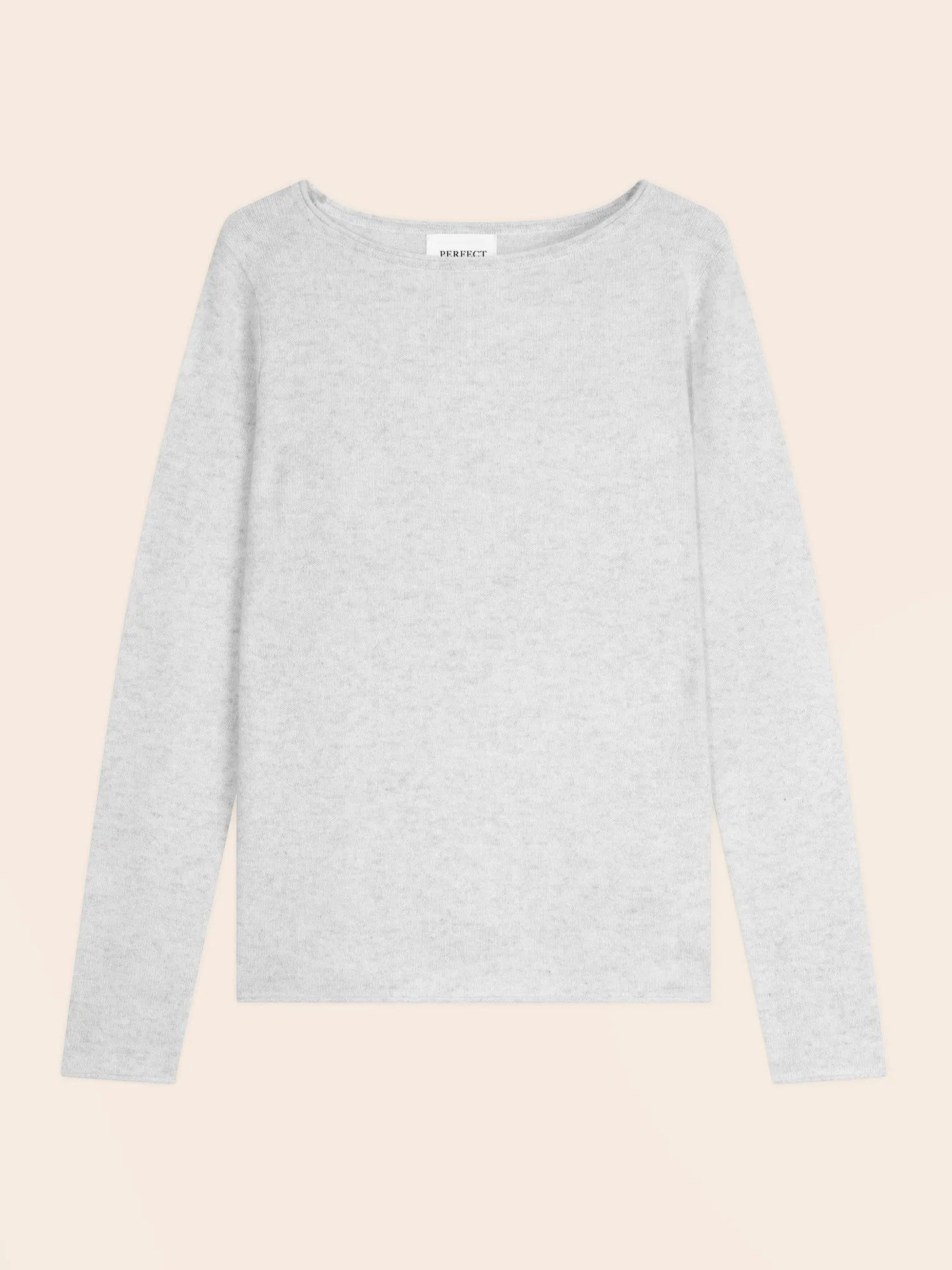 MEGAN pullover u-boot-ausschnitt perlgrau meliert