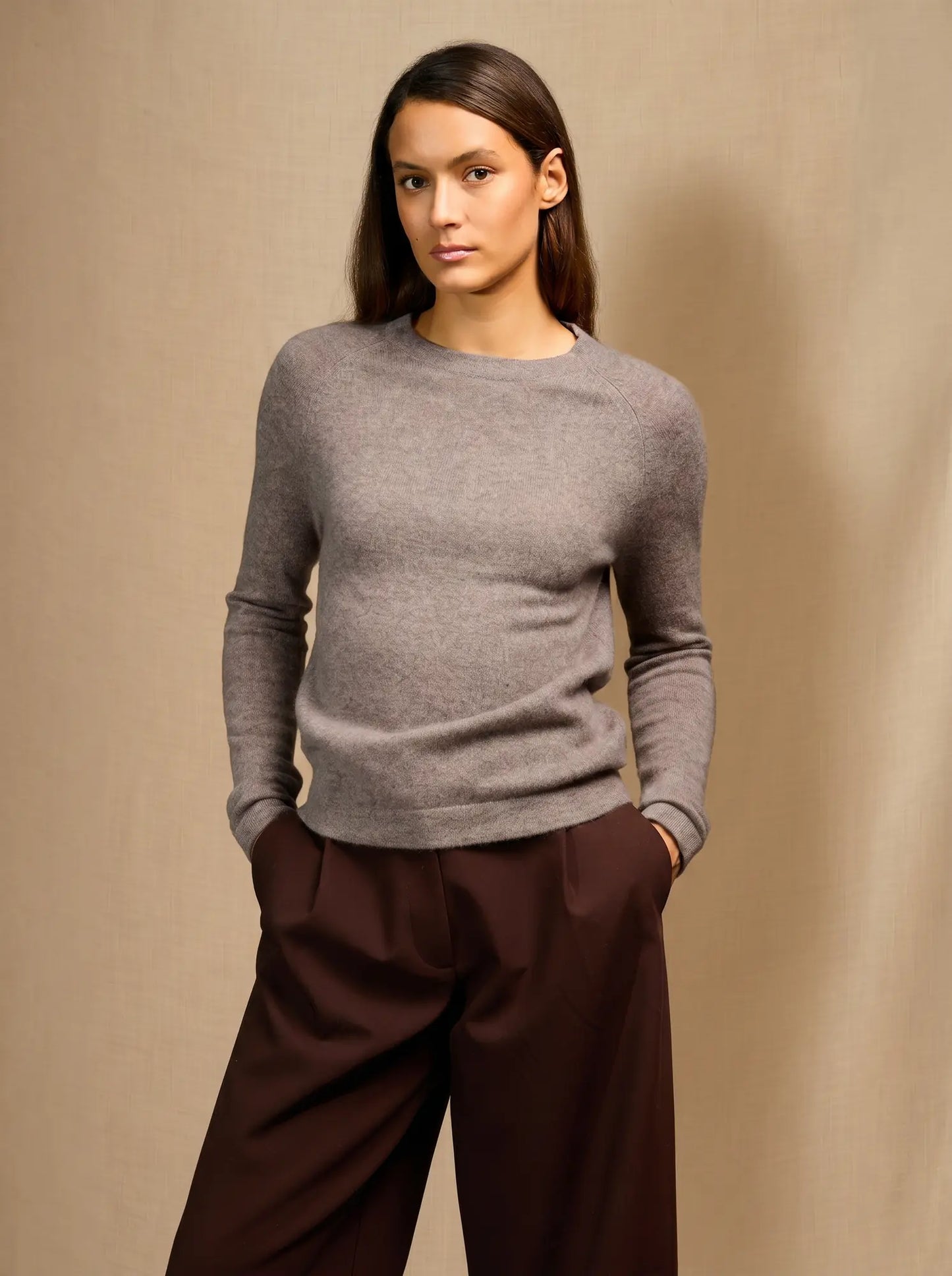 WHITNEY sweater crew neck heather caribou
