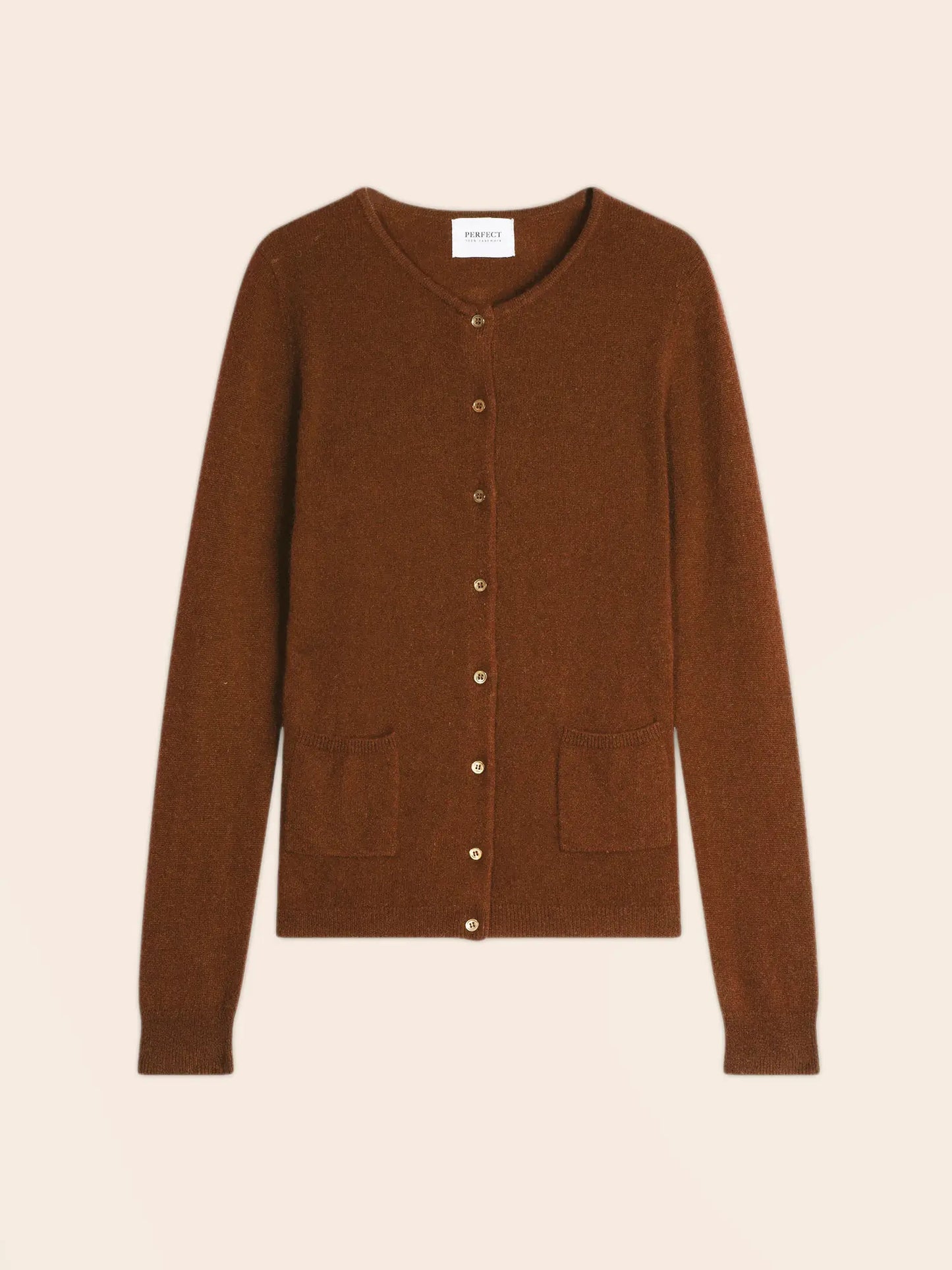 AMY cardigan crew neck cinnamon