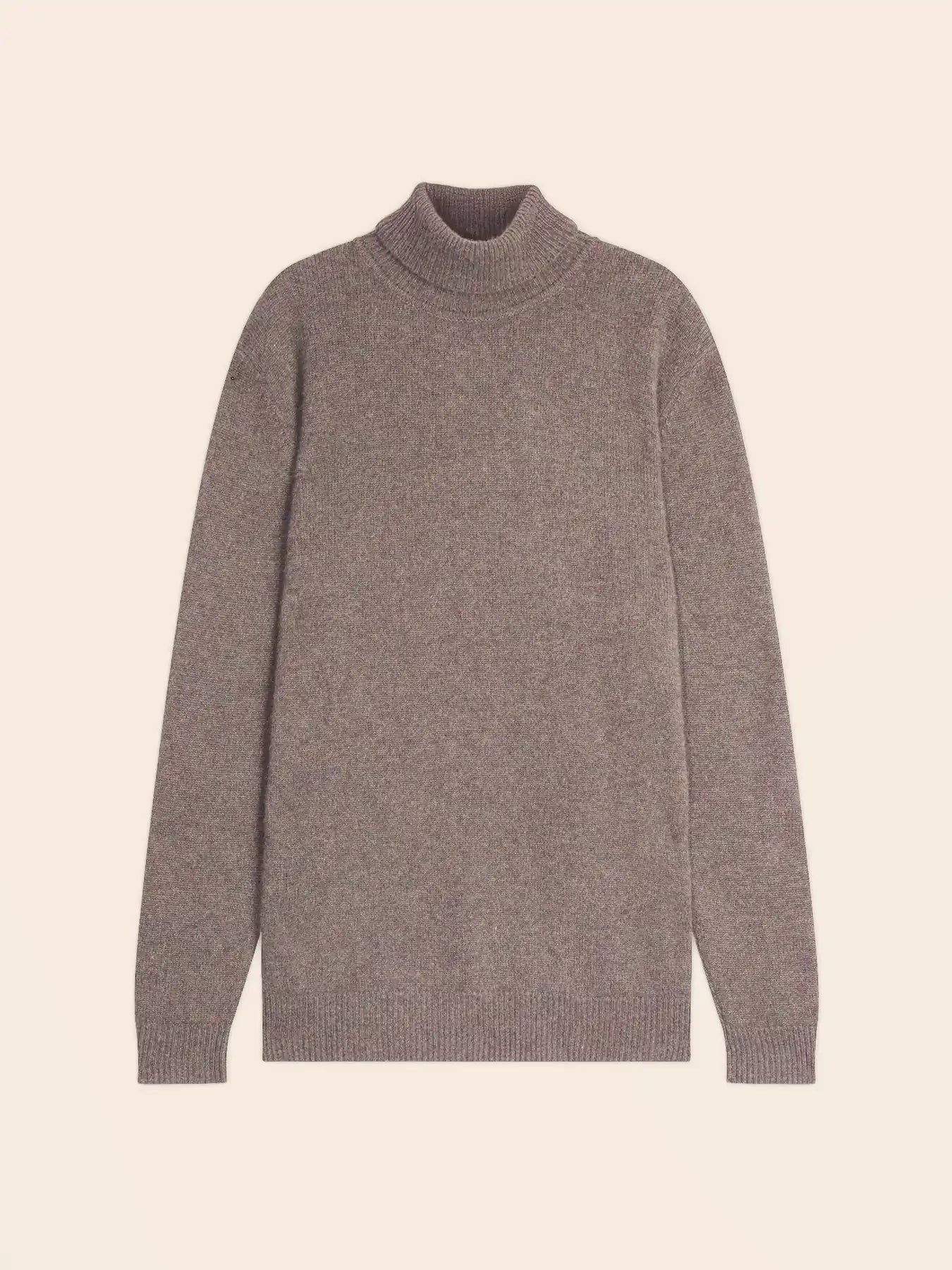MARIUS pullover rollkragen 4-fädig caribou meliert