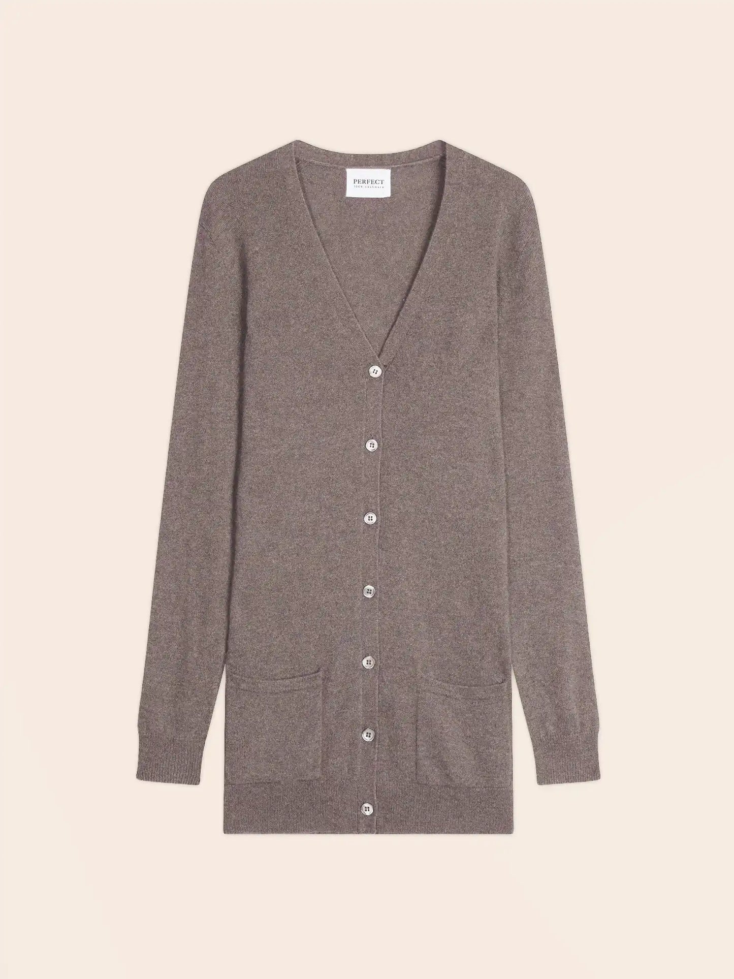 PEARL cardigan v-neck heather caribou