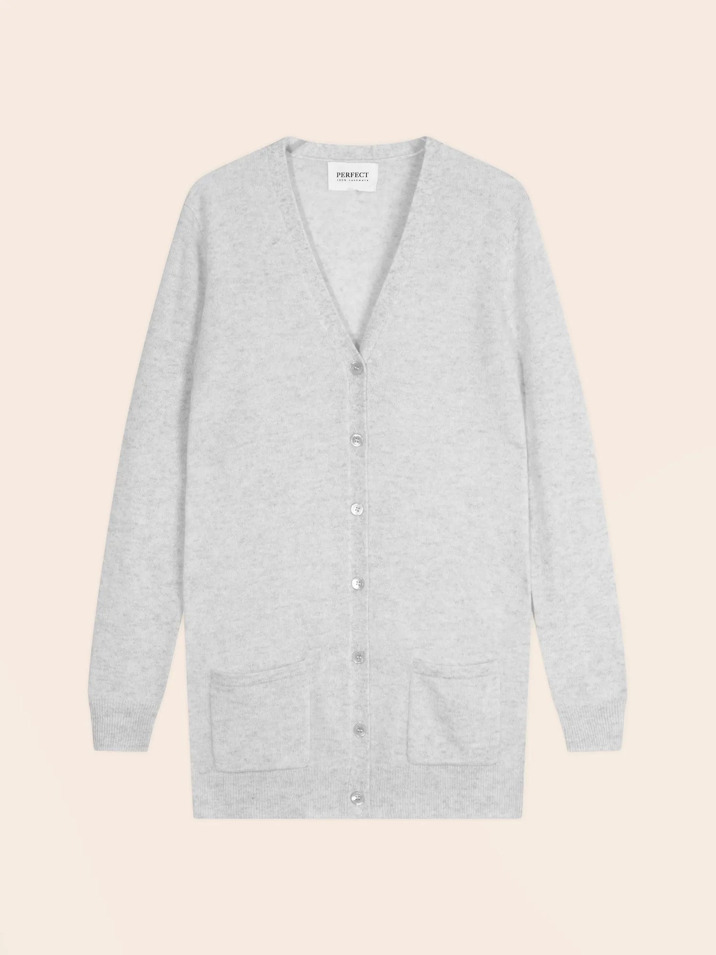 PEARL strickjacke v-ausschnitt perlgrau meliert