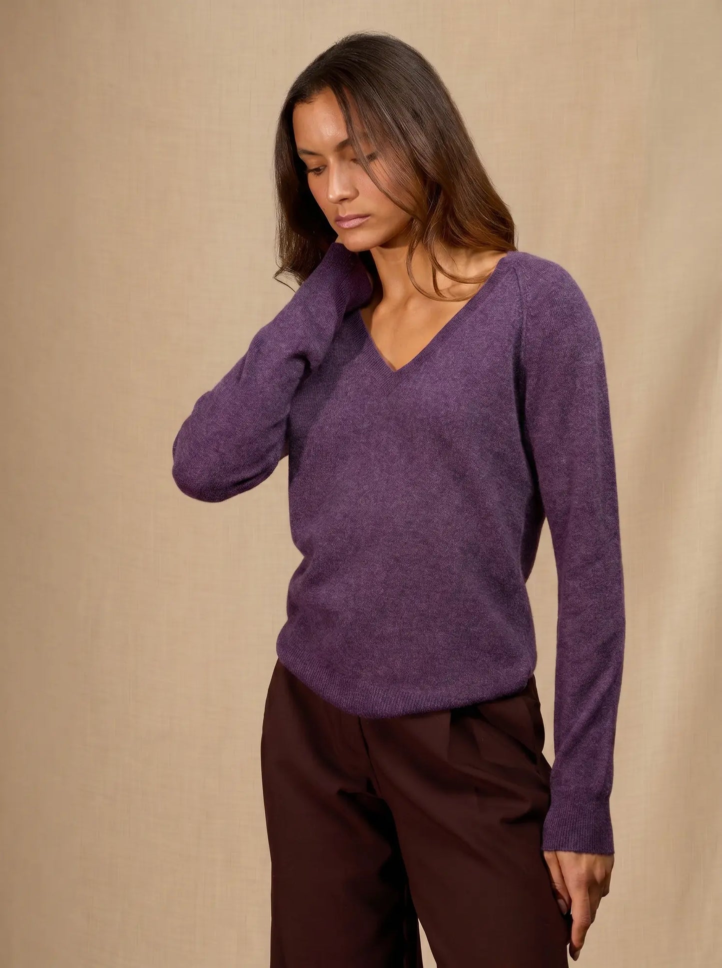 PENELOPE sweater v-neck heather purple