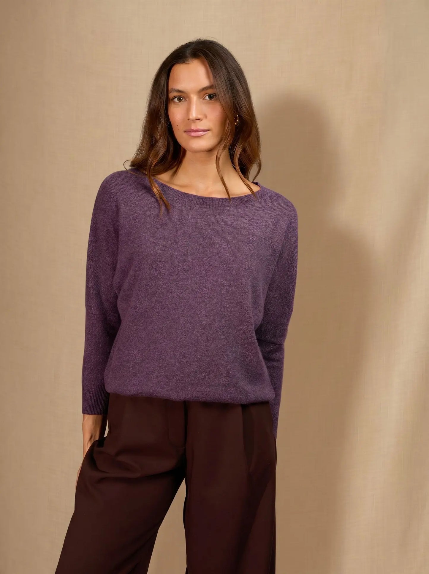 MOLLY pullover chauve souris violett meliert