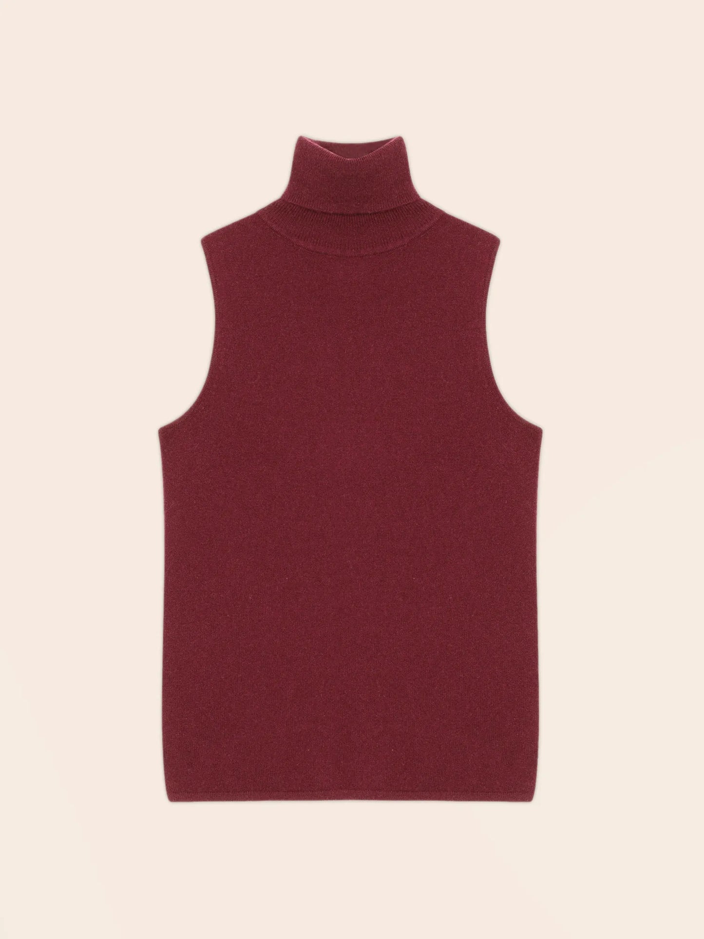 MARY pullover rollkragen ärmellos kirsche
